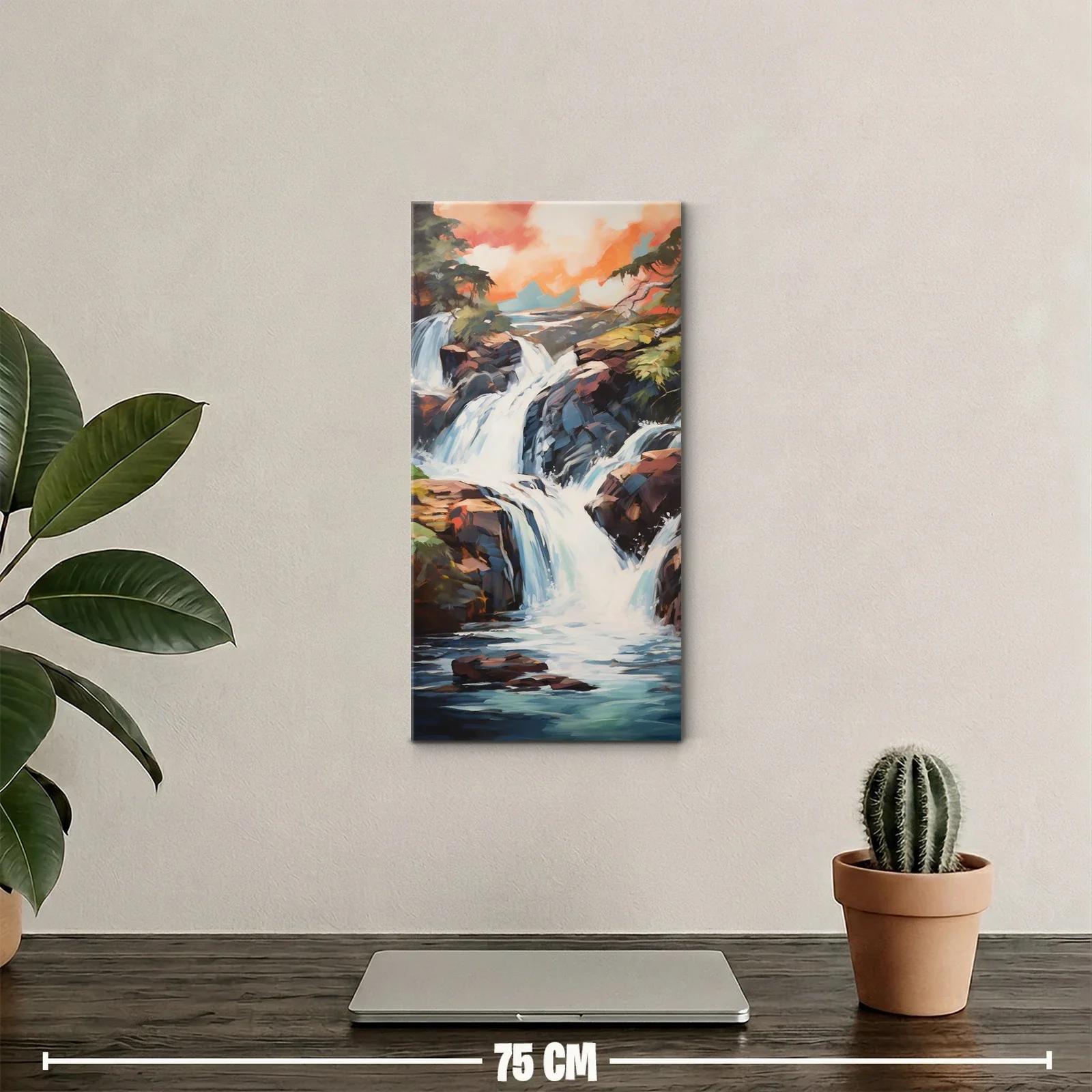 Cuadro cascada entre rocas oscuras — miniatura 2