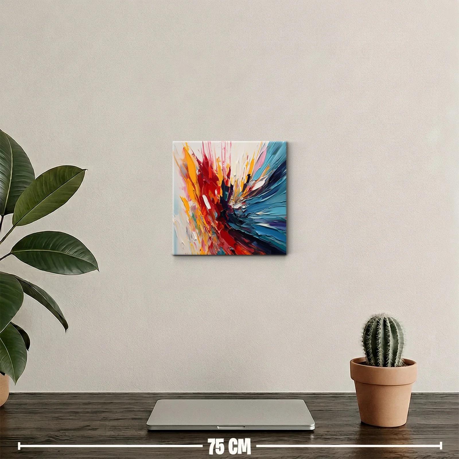 Cuadro colorido con explosión de tonos vibrantes y movimiento — miniatura 2