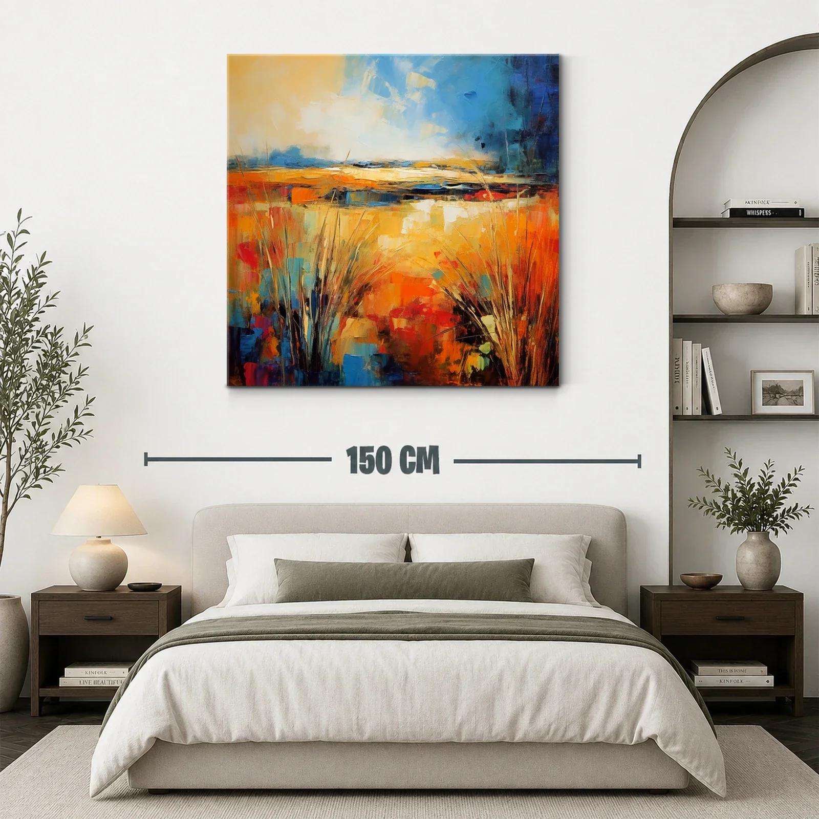 Paisaje abstracto con vibrantes tonos cálidos y fríos — miniatura 3