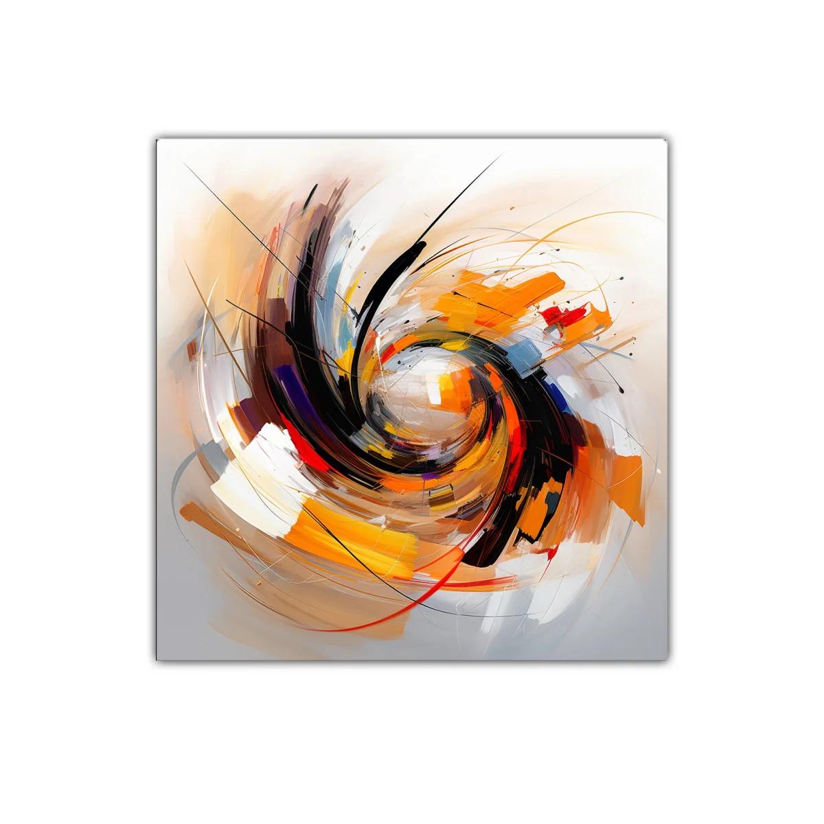 Vibrante composición abstracta en espiral de colores cálidos — miniatura 1