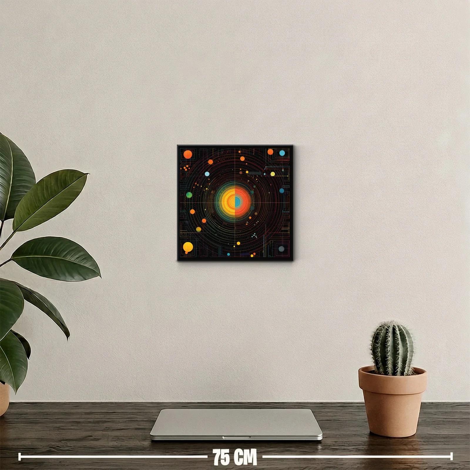 Cuadro abstracto de cosmos con diseño circular y color vibrante — miniatura 2