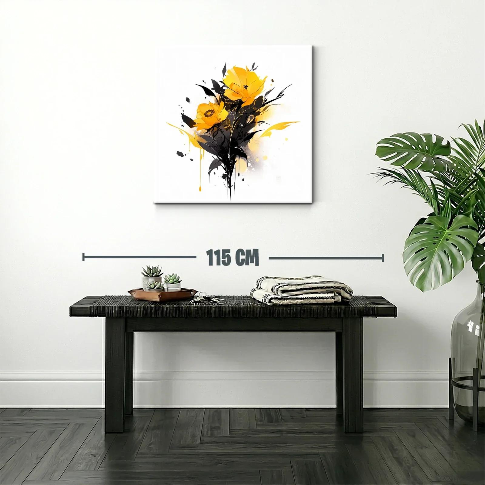 Flores amarillas con contrastes oscuros y estilo moderno — miniatura 2