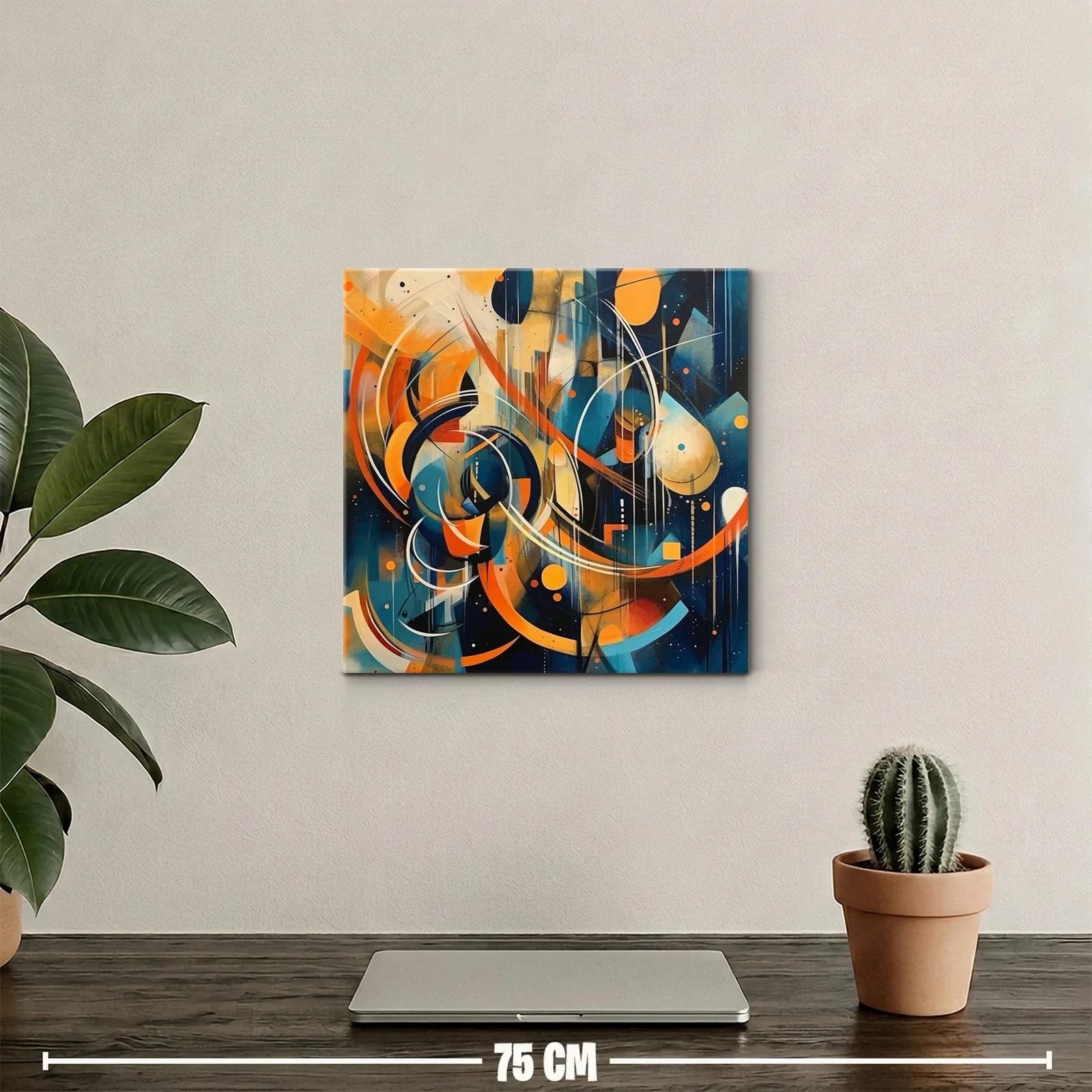 Composición abstracta vibrante en tonos cálidos y fríos — miniatura 2