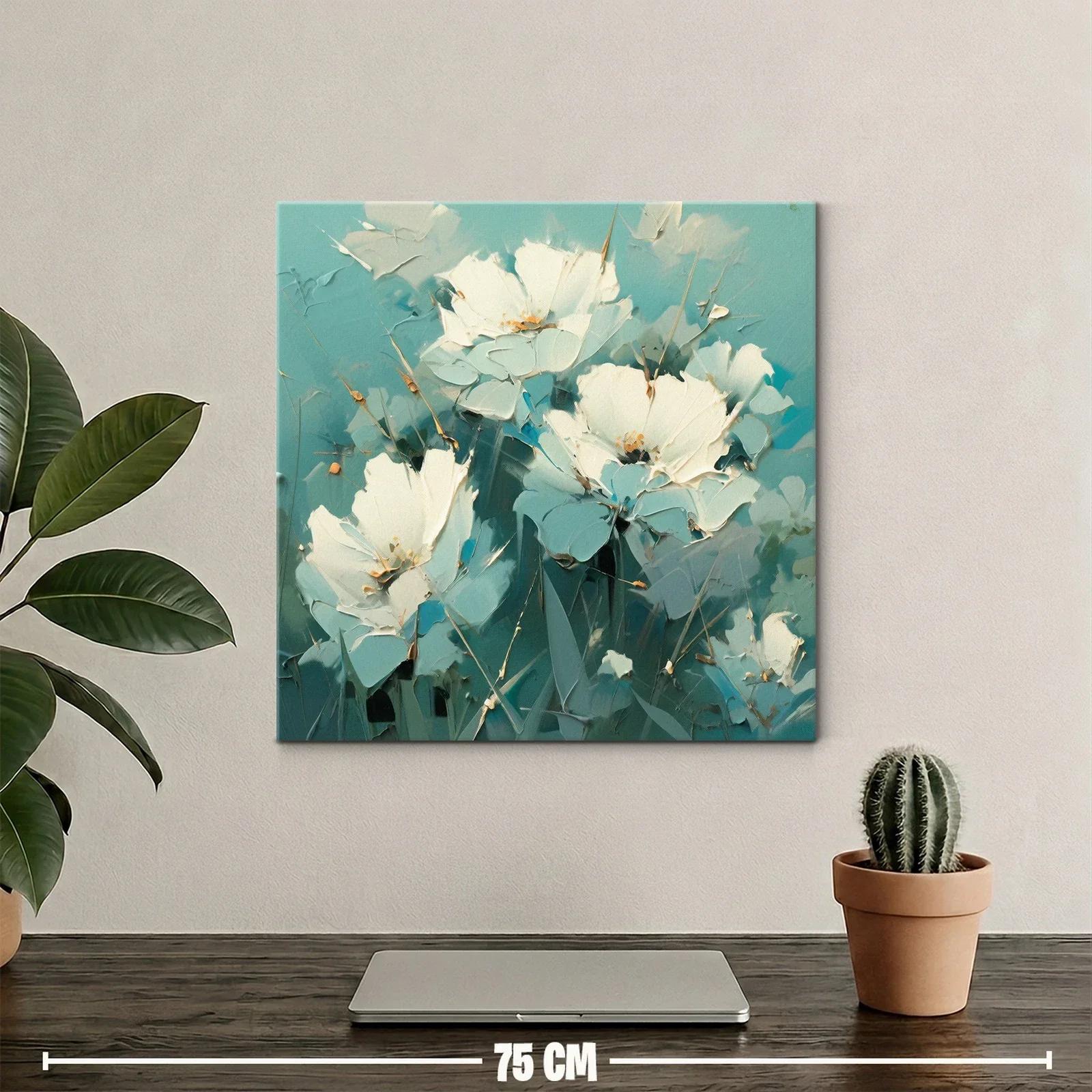 Flores blancas delicadas con fondo azul celeste — miniatura 2