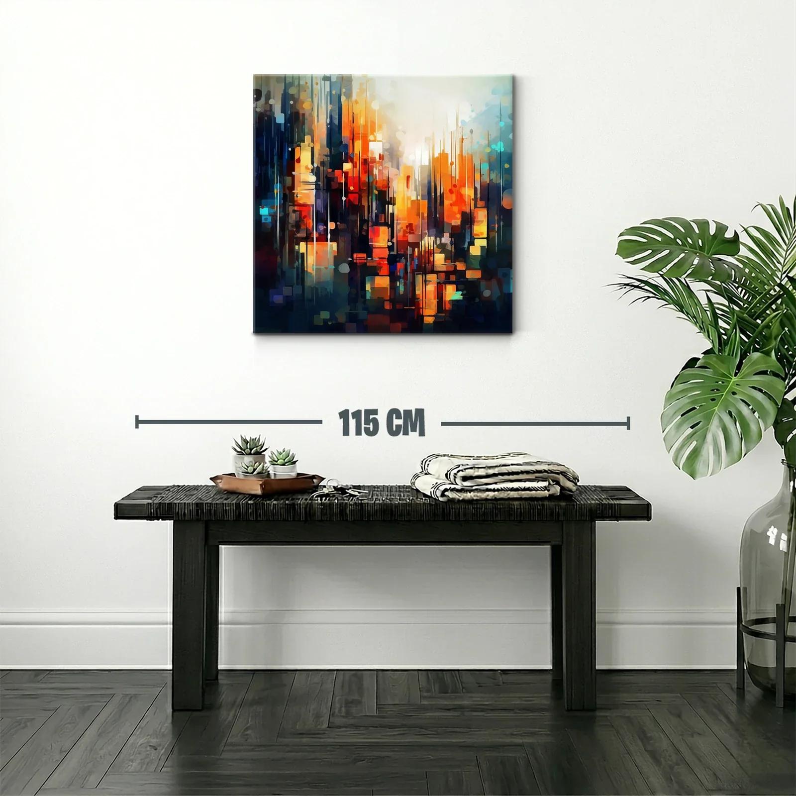 Abstracto urbano con vibrantes tonos cálidos y fríos equilibrados — miniatura 2