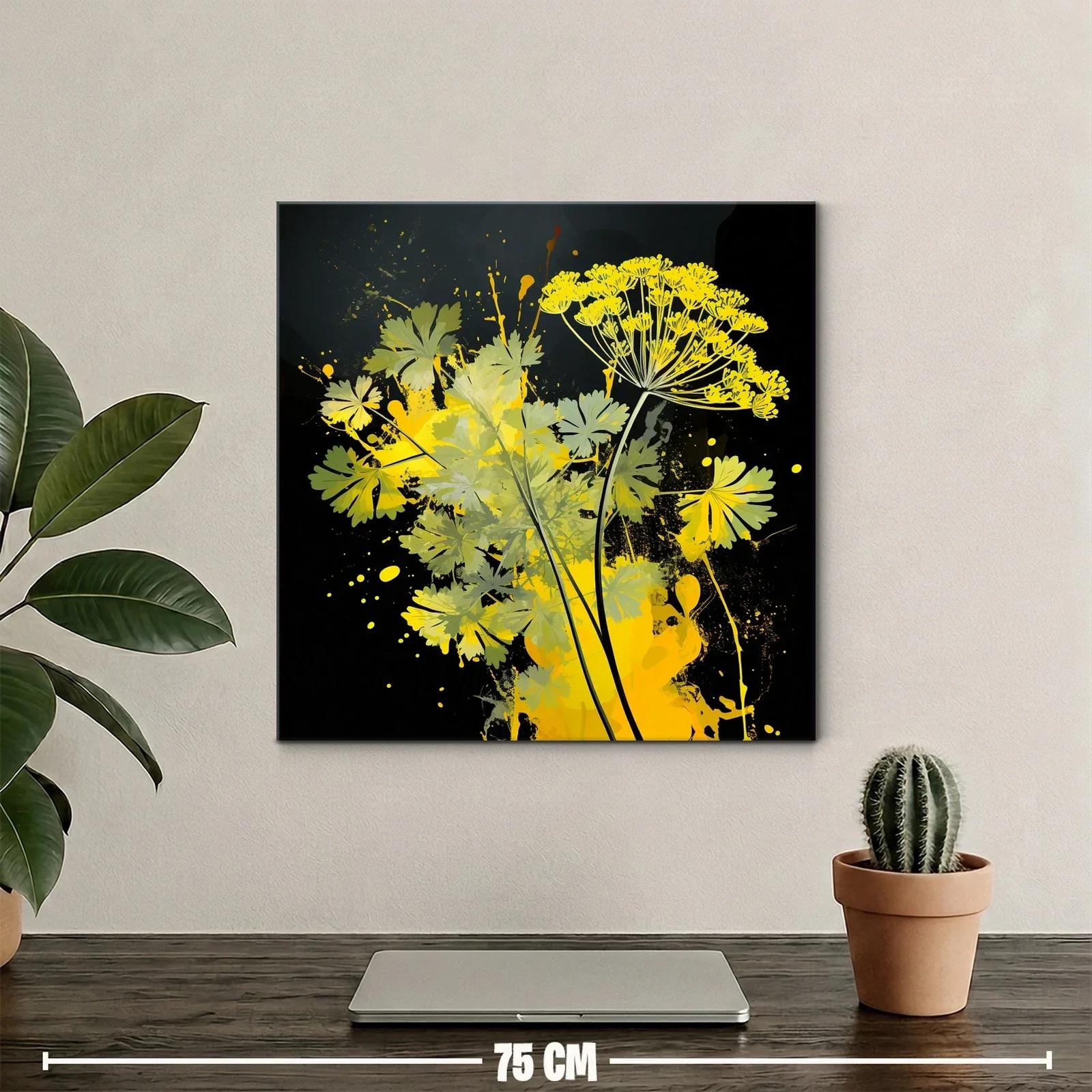Flores amarillas vibrantes sobre fondo oscuro moderno — miniatura 2