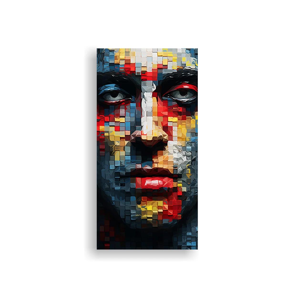 Cuadro rostro femenino fragmentado en mosaico — imagen principal