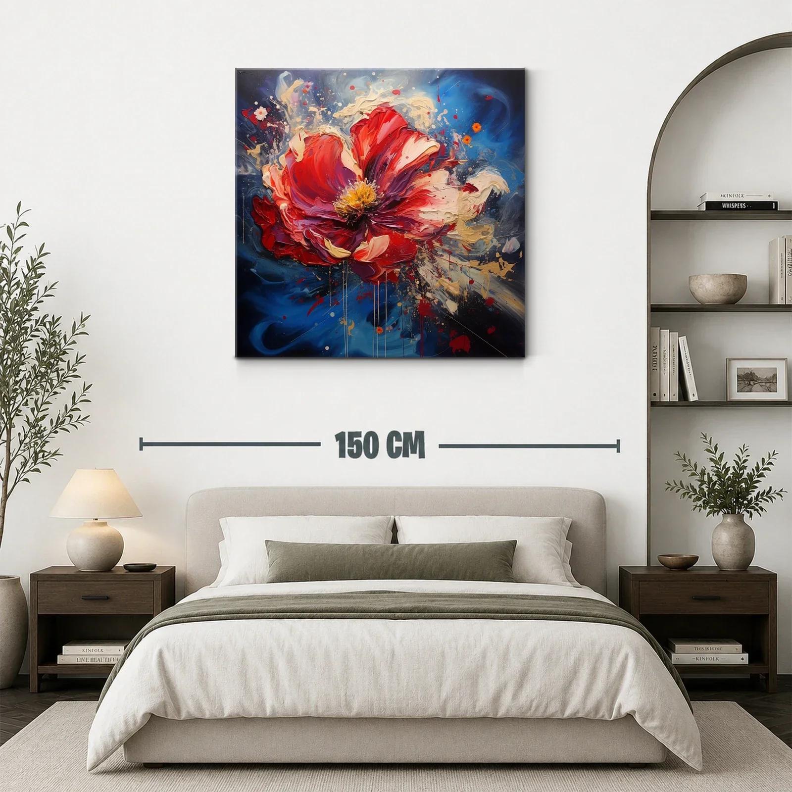 Explosión de flor roja con vibrantes trazos dinámicos — miniatura 3