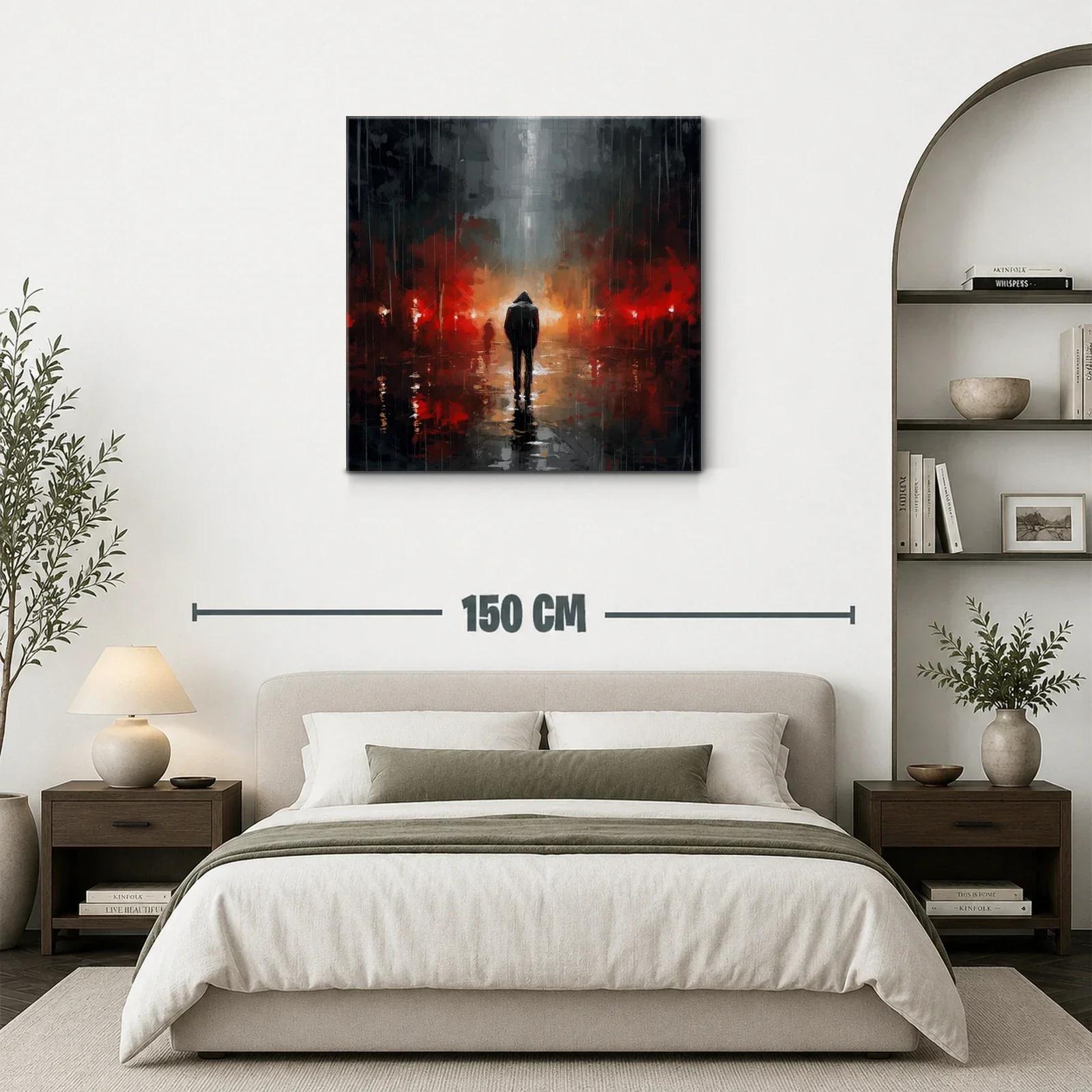 Figura solitaria en paisaje urbano nocturno lleno de luces — miniatura 3