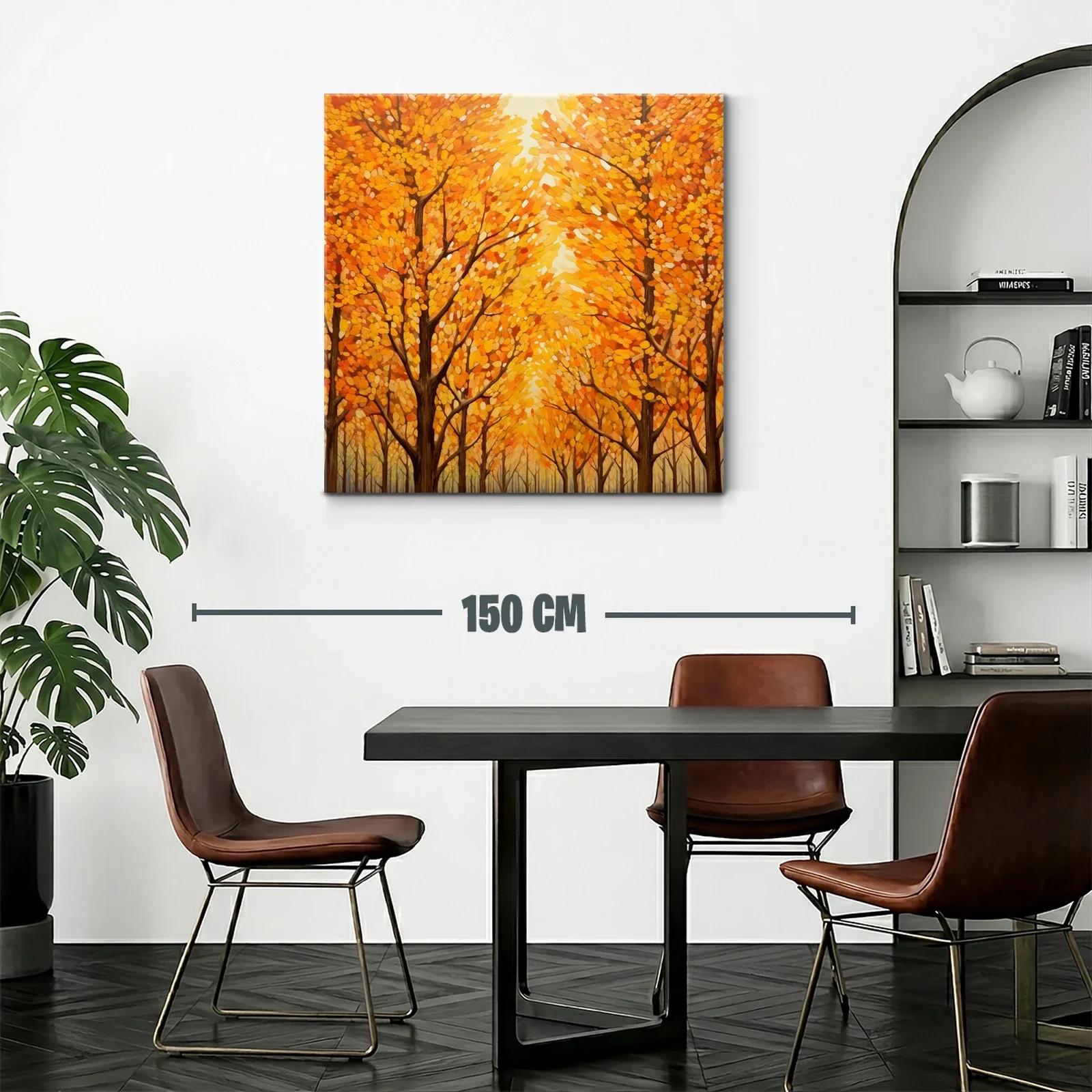 Bosque en otoño con tonos cálidos y dorados — miniatura 2