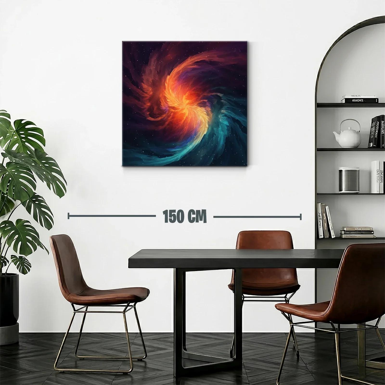 Cuadro abstracto con torbellino de fuego y agua en movimiento — miniatura 2