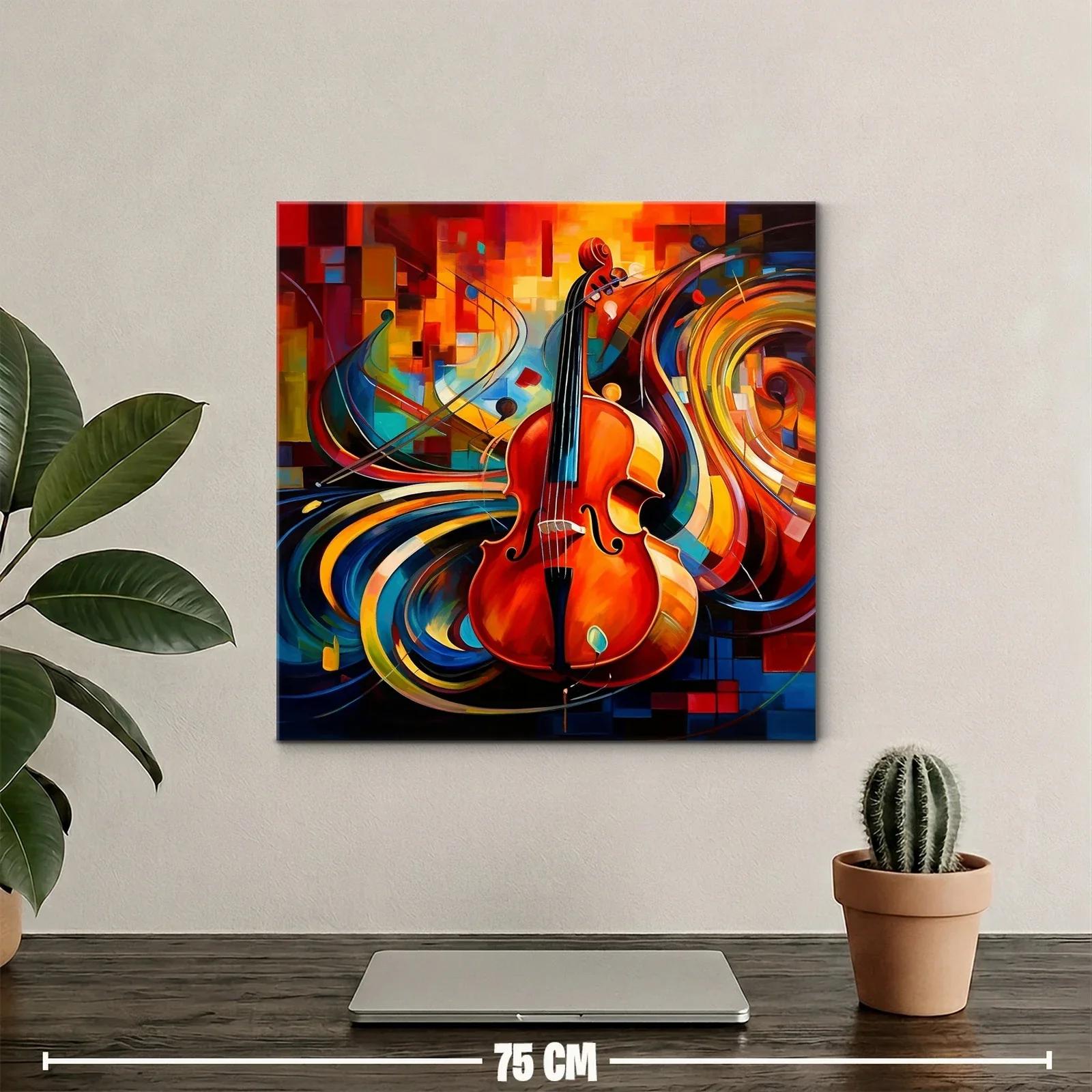 Cuadro vibrante con violonchelo y movimiento artístico — miniatura 2