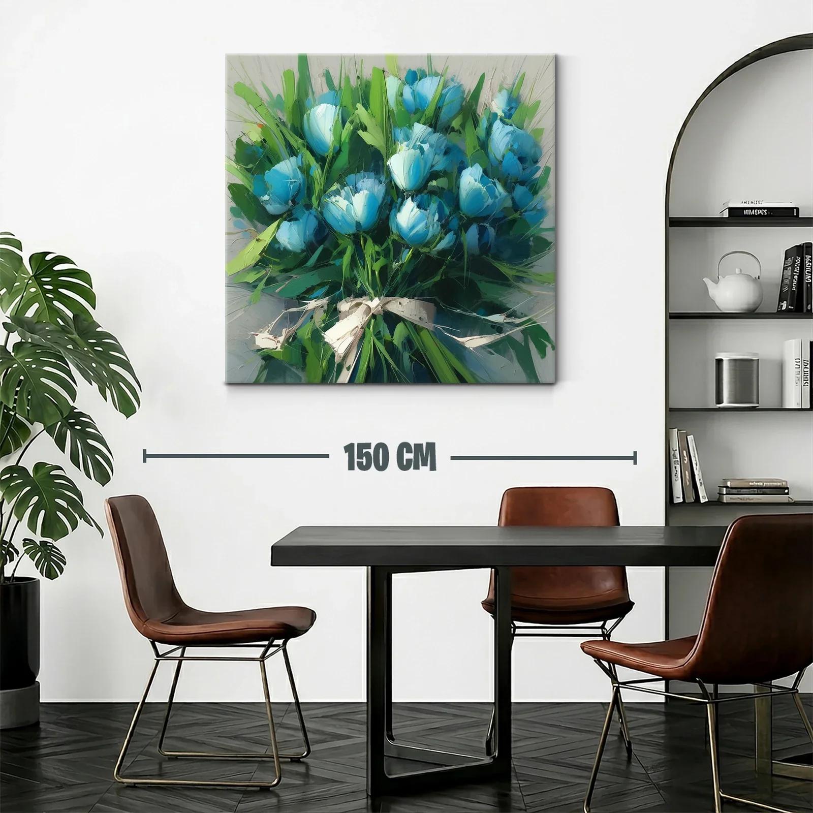 Ramo vibrante con flores azules y follaje verde fresco — miniatura 2