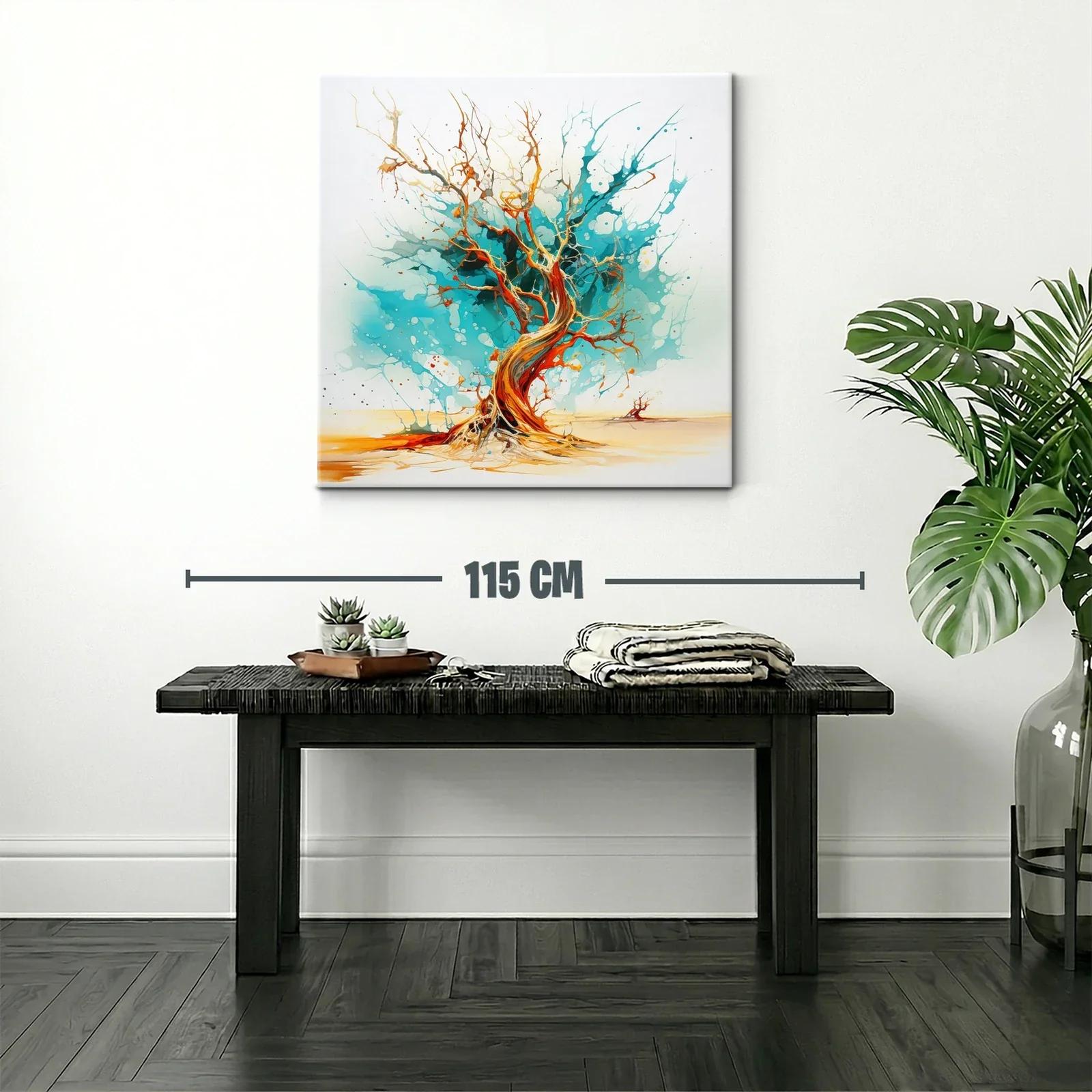 Árbol abstracto en tonos vibrantes y azulados — miniatura 2