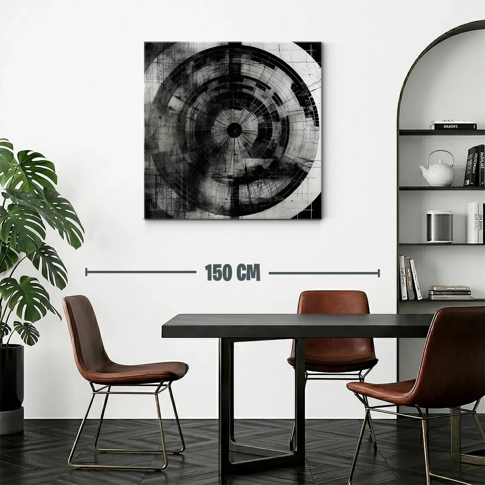 Diseño abstracto en círculos con tonos negros y grises — miniatura 2