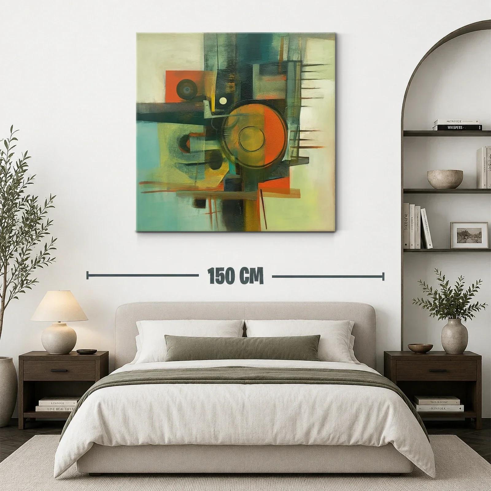 Composición abstracta con formas circulares y tonos cálidos — miniatura 3