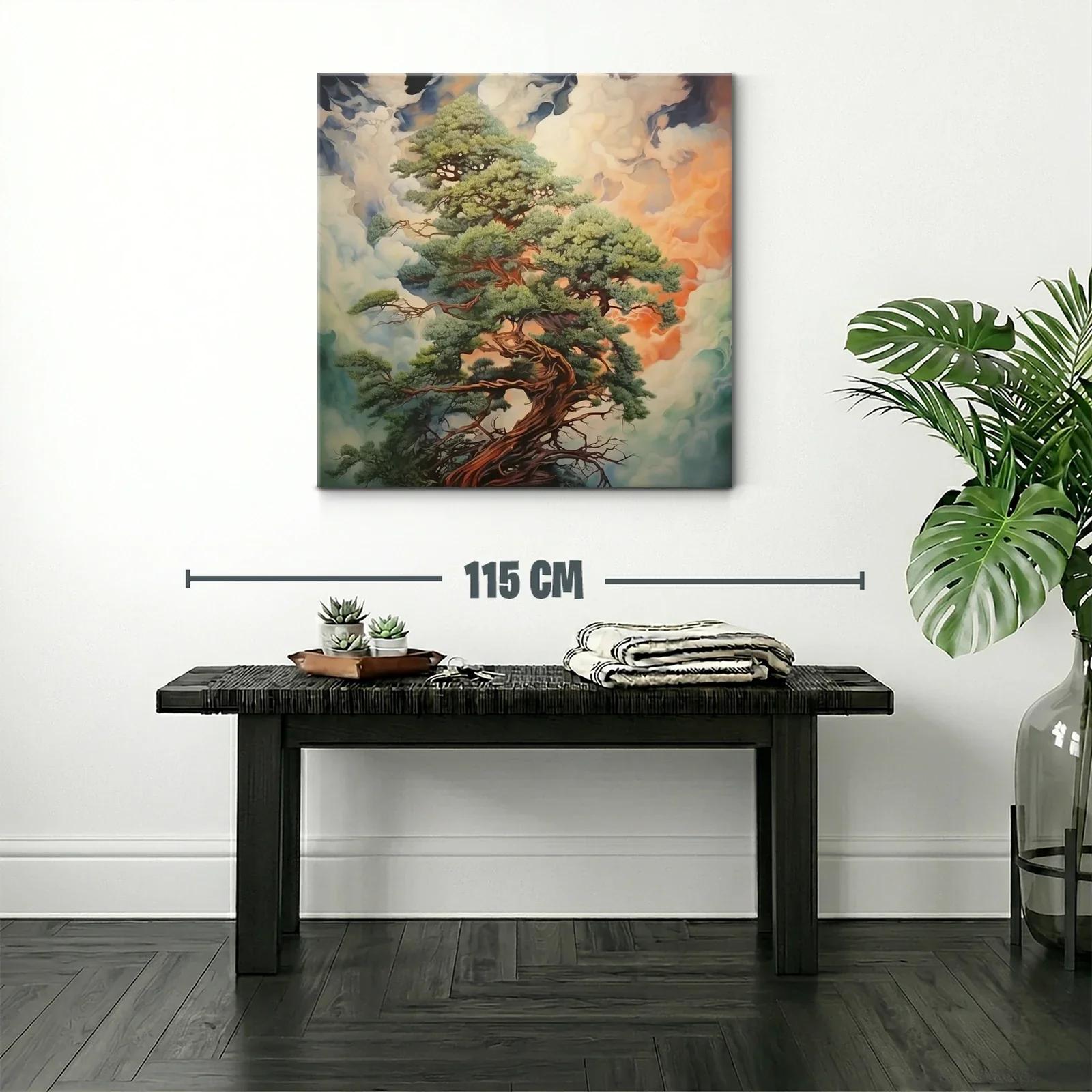 Árbol en calma entre nubes y luces cálidas — miniatura 2