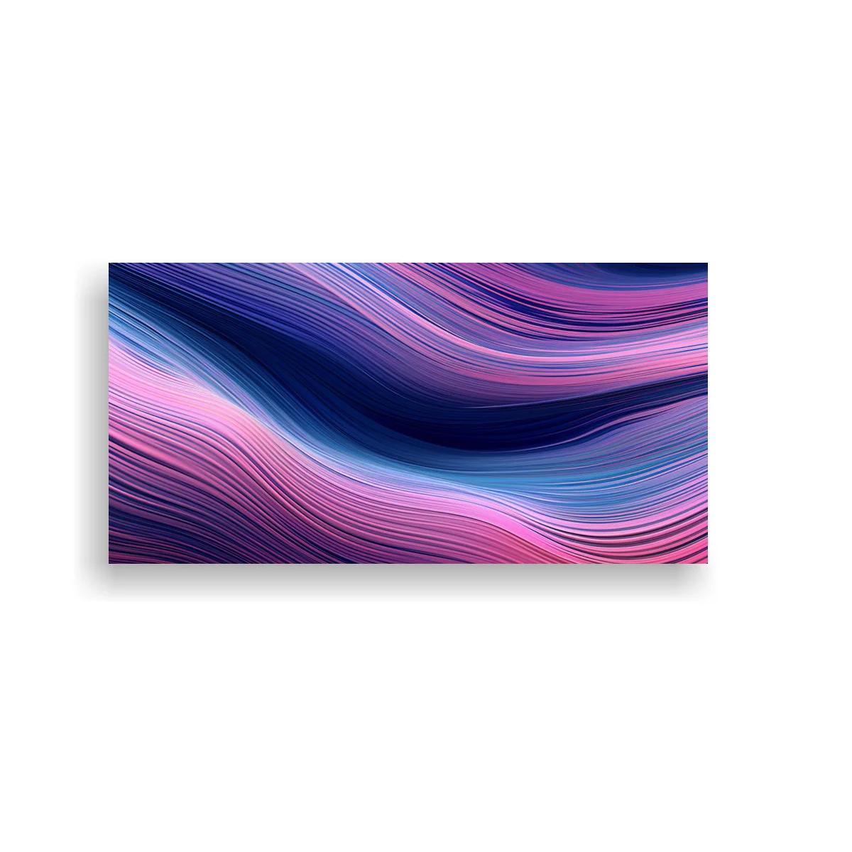 Cuadro ondas fluidas en capas con líneas paralelas y color degradado — imagen principal