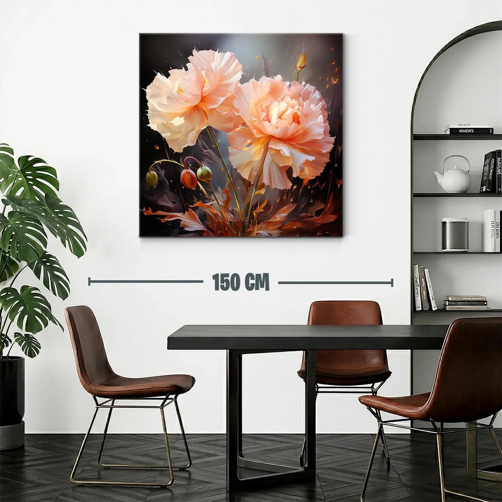 Cuadro floral con peonías delicadas y tonos cálidos — miniatura 2