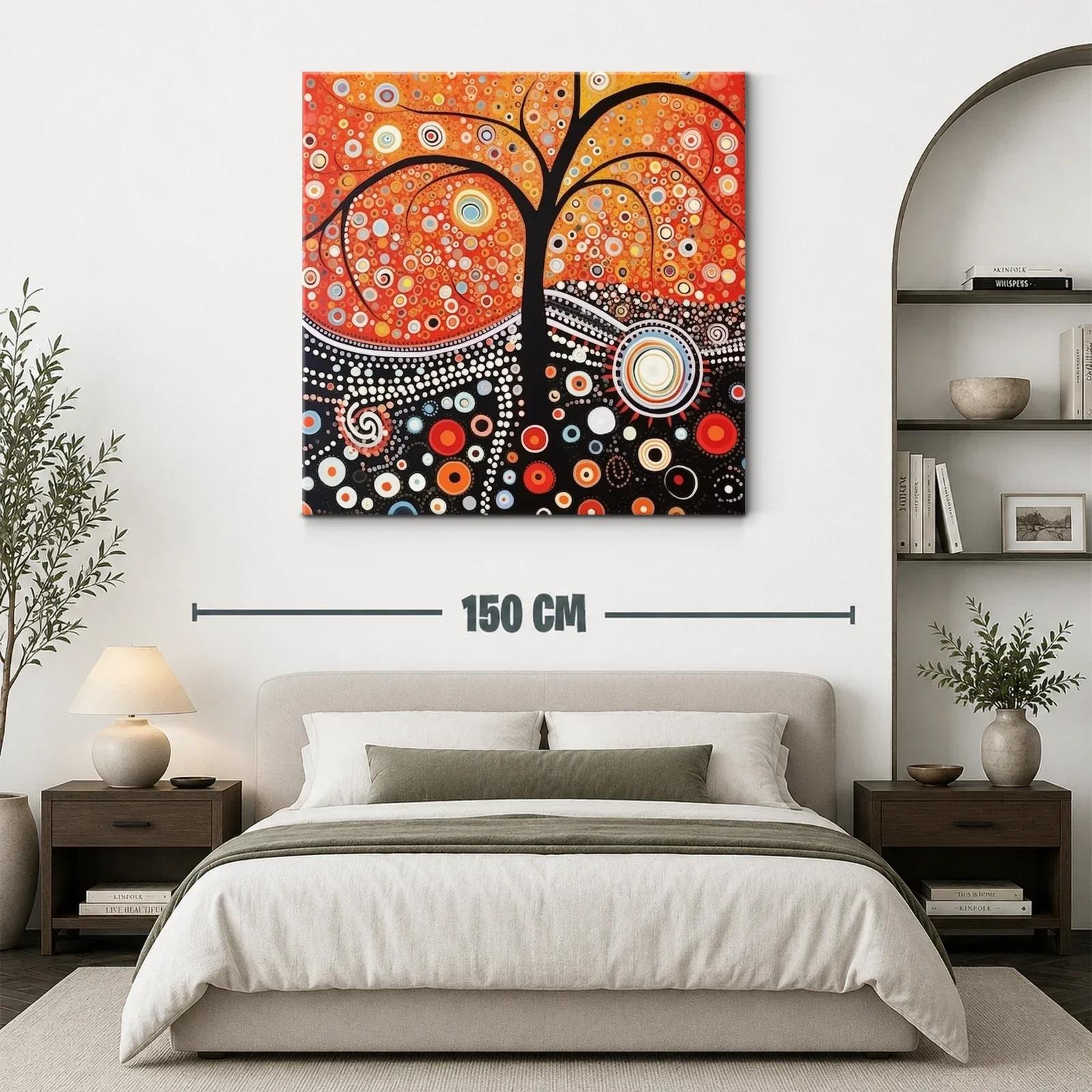 Árbol abstracto en vibrantes tonos cálidos y contrastes vivos — miniatura 3