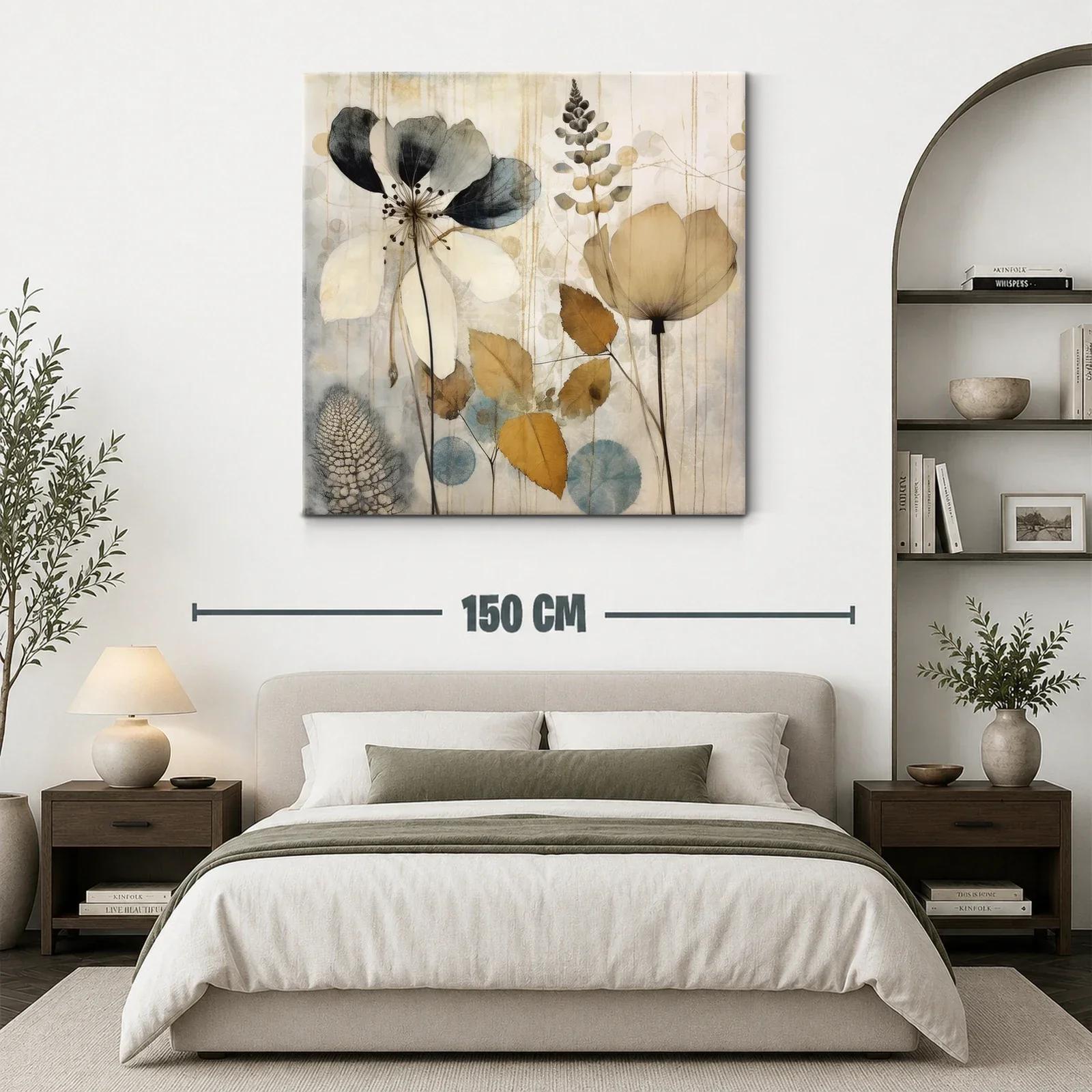 Cuadro floral en tonos neutros con aire delicado y elegante — miniatura 3