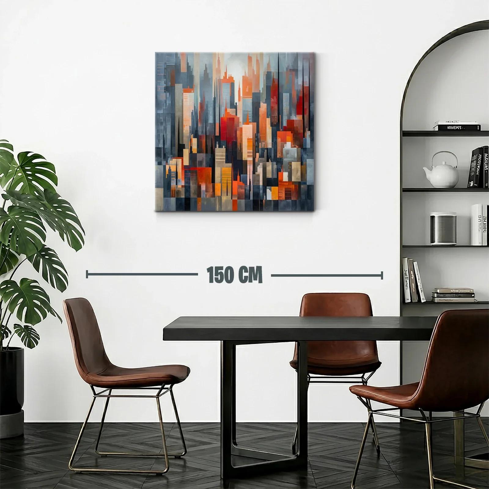 Composición abstracta de paisaje urbano con tonos cálidos — miniatura 2