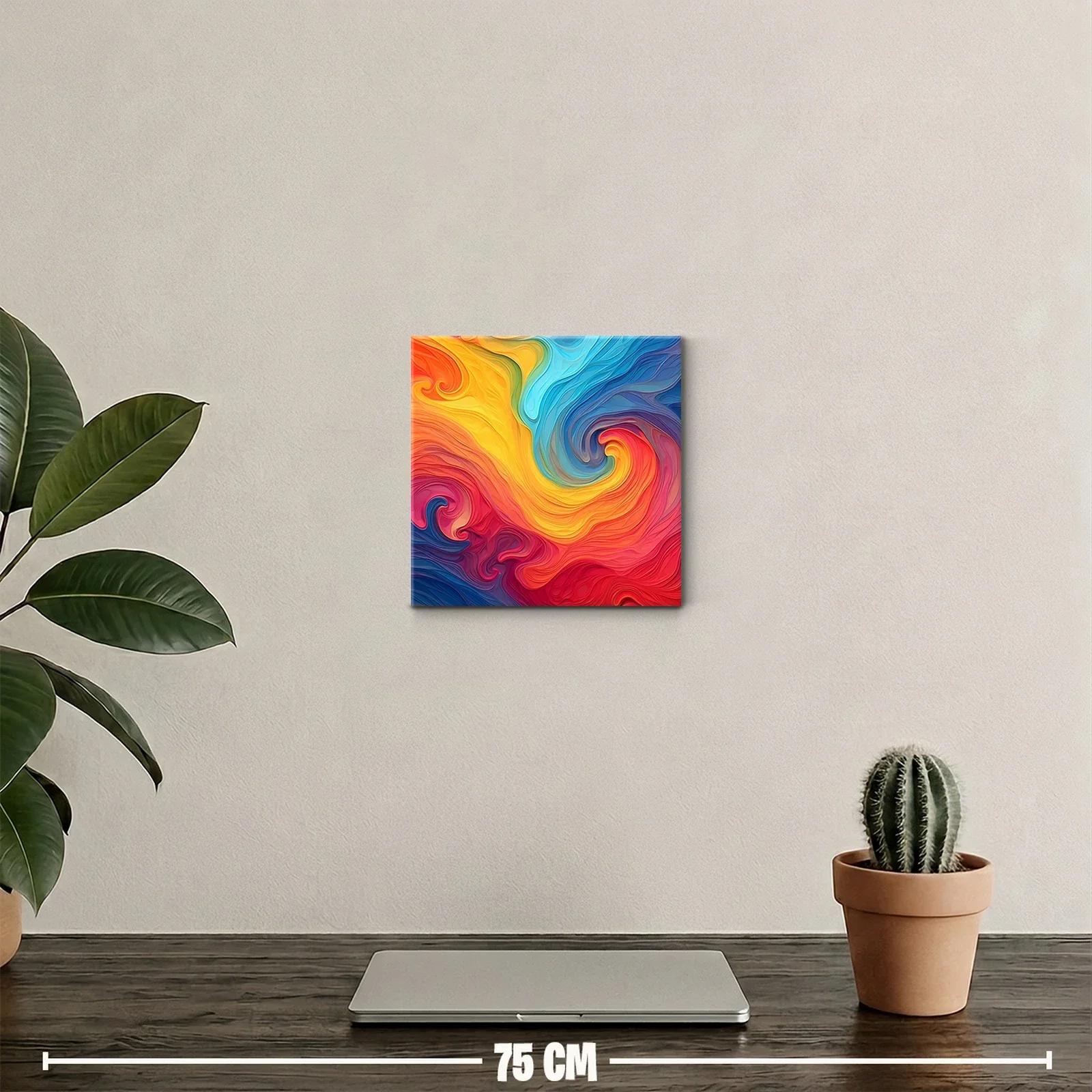 Cuadro abstracto con vibrantes remolinos de color intenso — miniatura 2