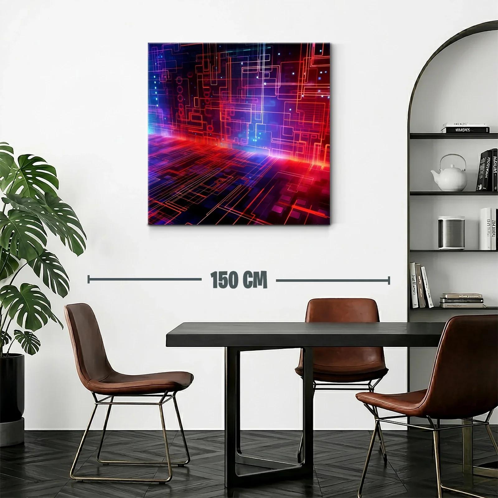 Composición abstracta de líneas luminosas en tonos cálidos y fríos — miniatura 2