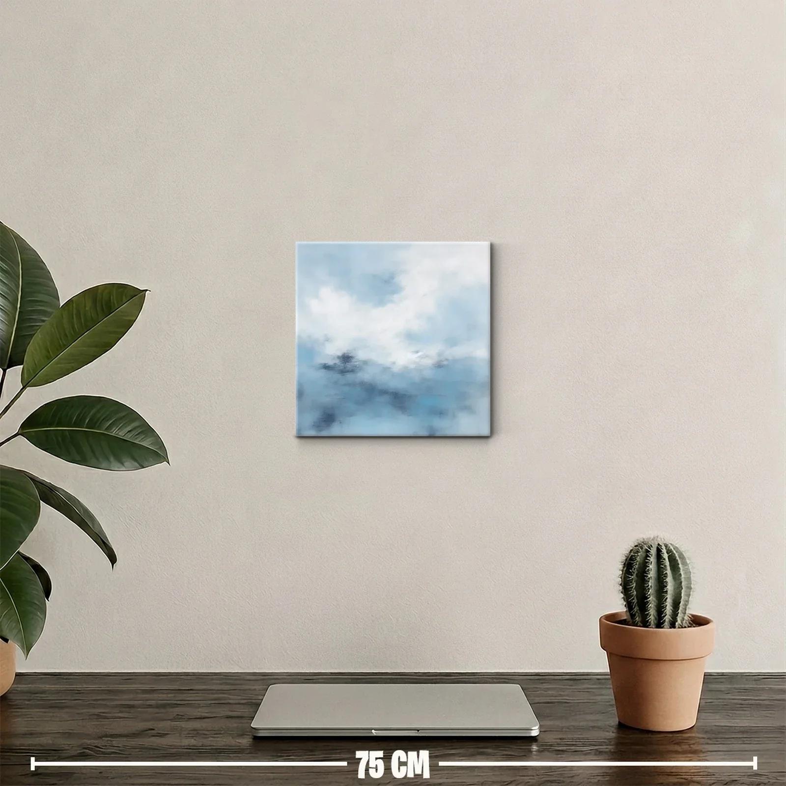 Cuadro abstracto con tonos azules y blancos suaves — miniatura 2