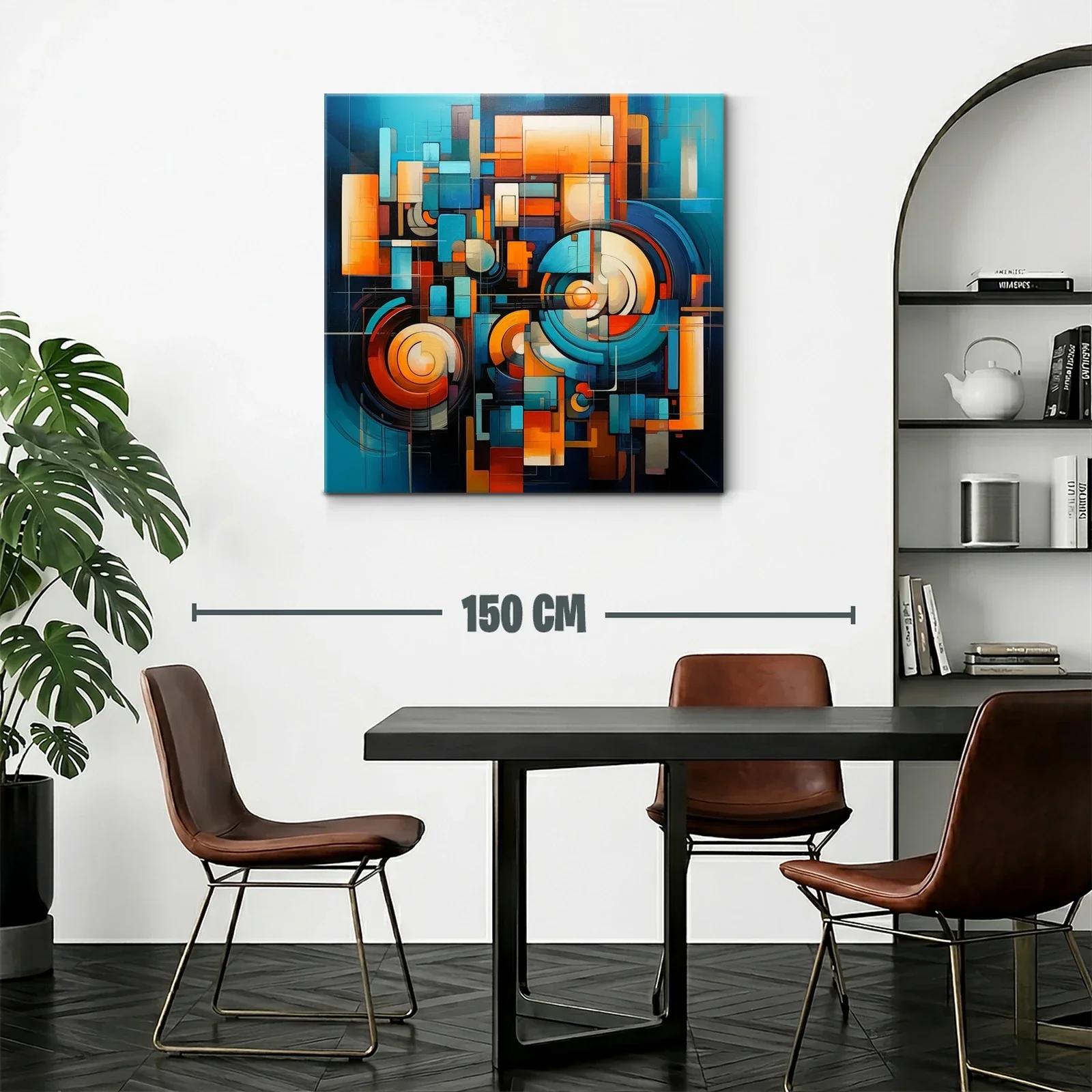 Composición abstracta con círculos y formas geométricas vibrantes — miniatura 2