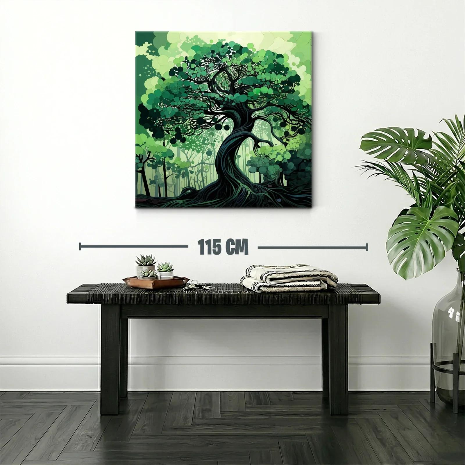 Árbol en Verde con Movimiento y Detalles Abstractos — miniatura 2