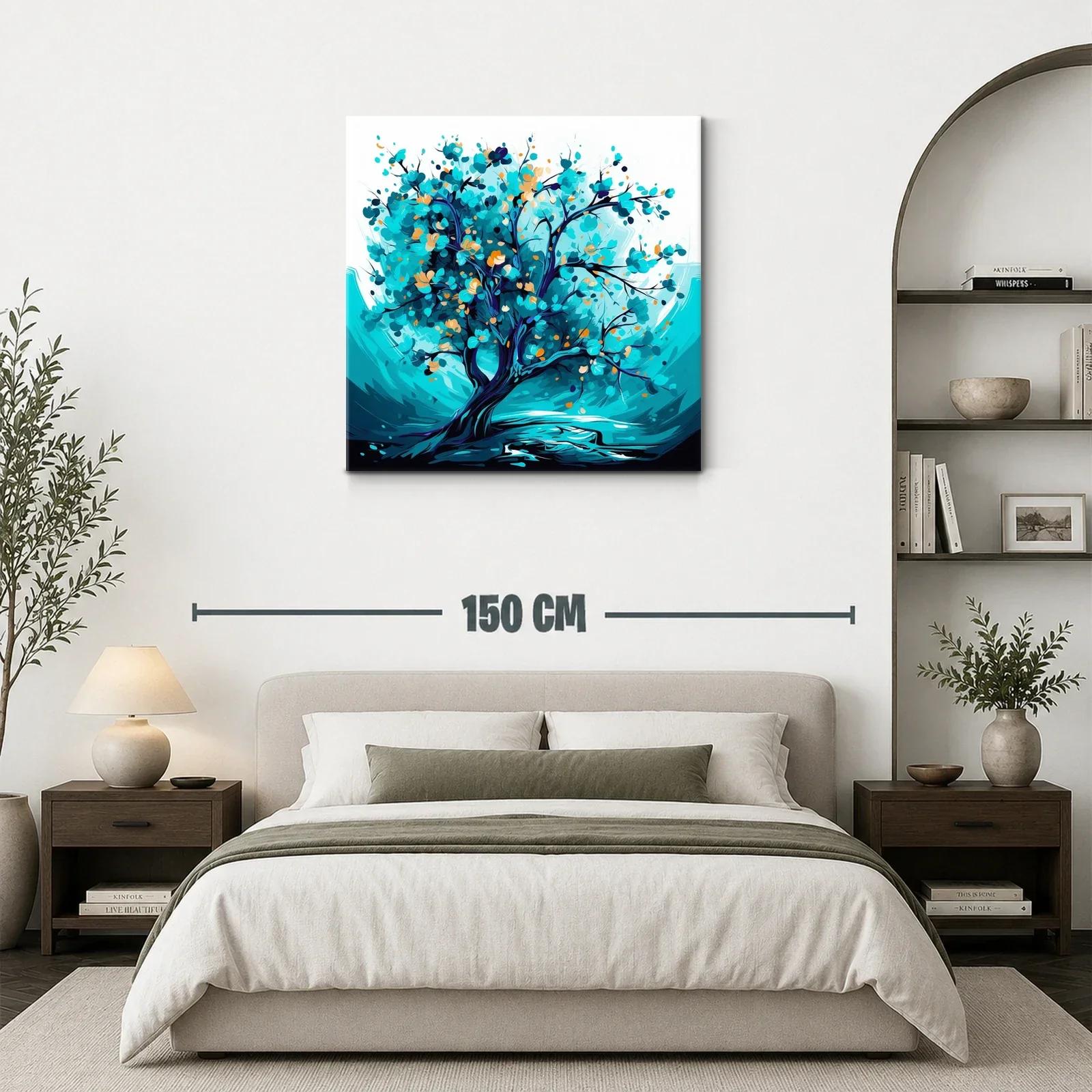 Árbol vibrante en tonos turquesa y azul profundo — miniatura 3