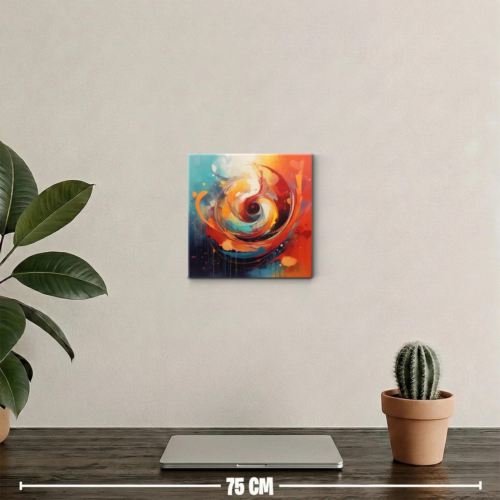 Cuadro abstracto con remolino de color vibrante y energía dinámica — miniatura 2