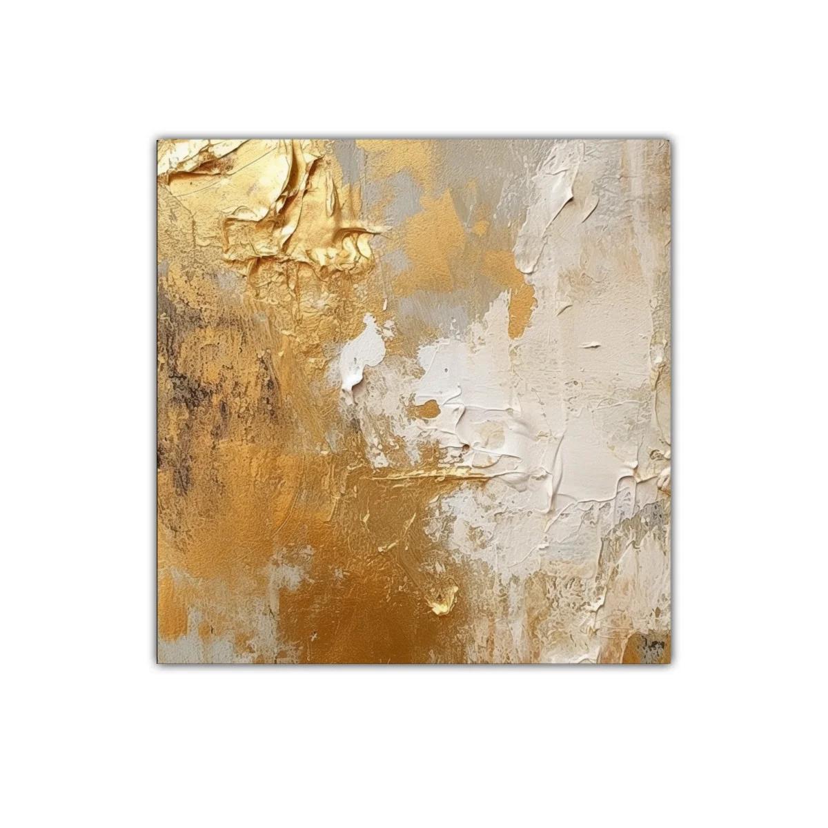 Composición abstracta en tonos dorados y beige — miniatura 1