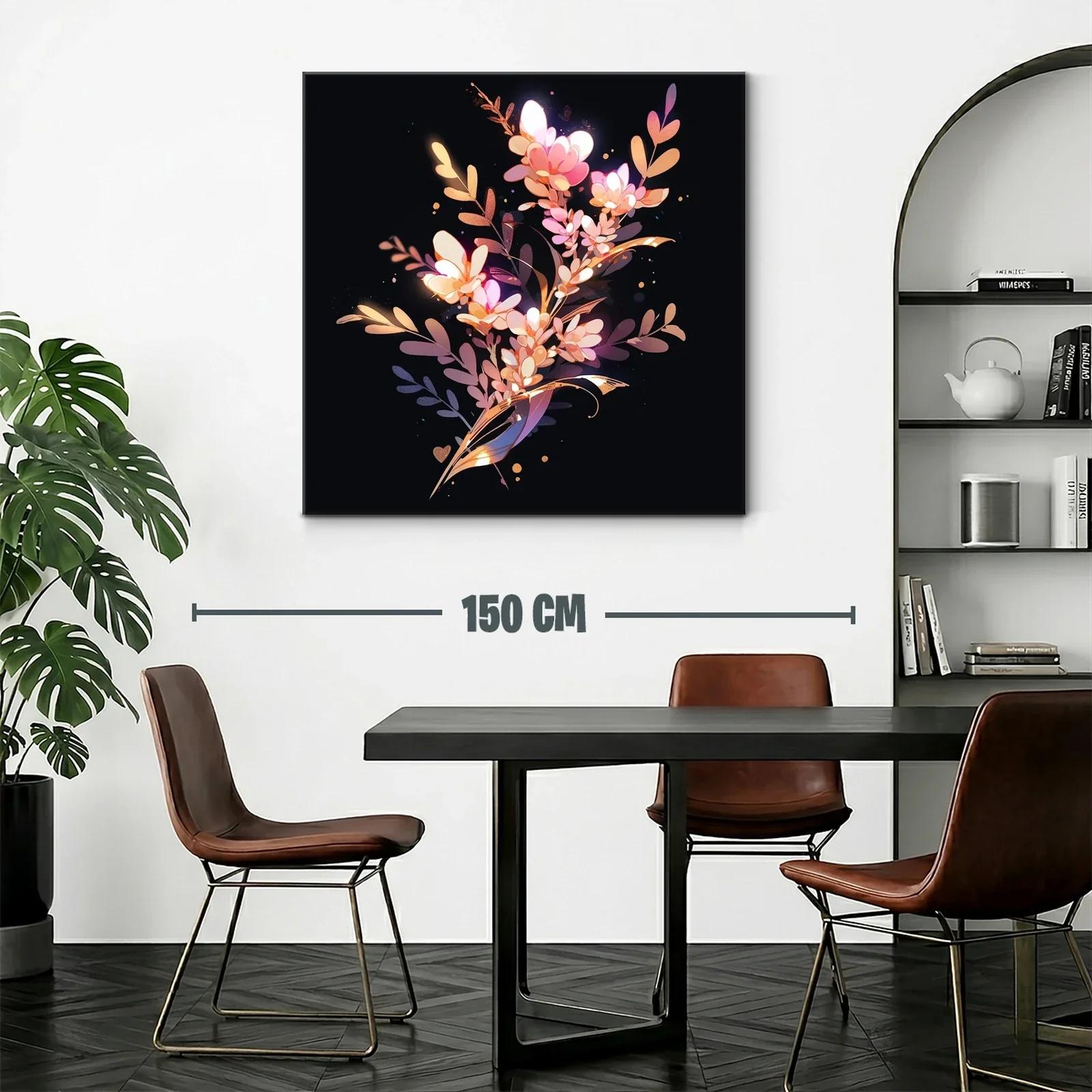 Flores iluminadas sobre fondo oscuro para elegancia sutil — miniatura 2