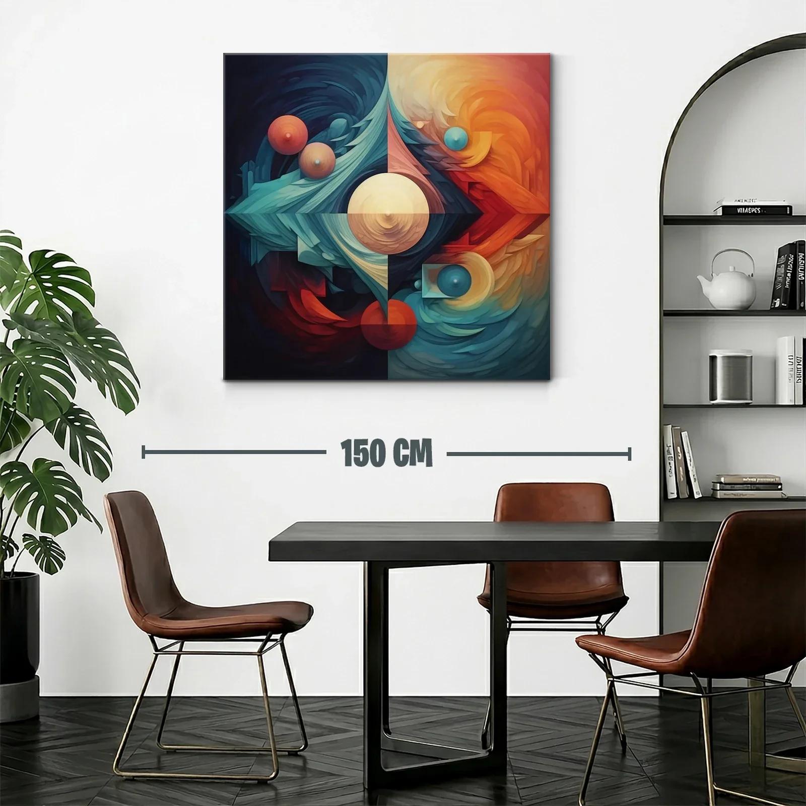 Composición abstracta con formas geométricas y esferas vibrantes — miniatura 2