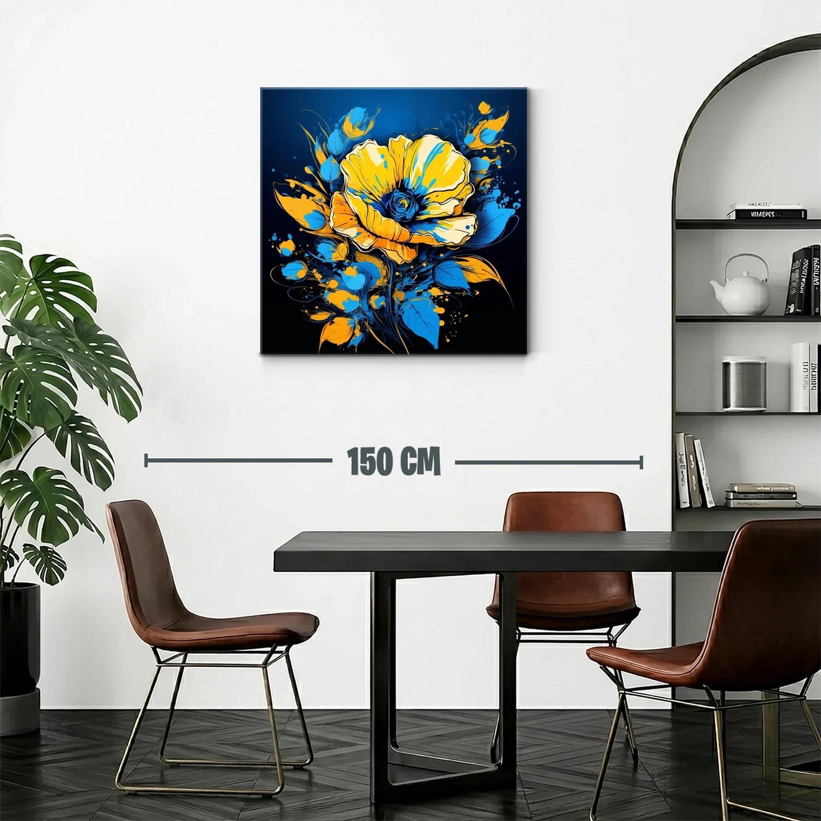 Flor vibrante en tonos azules y amarillos contrastantes — miniatura 2