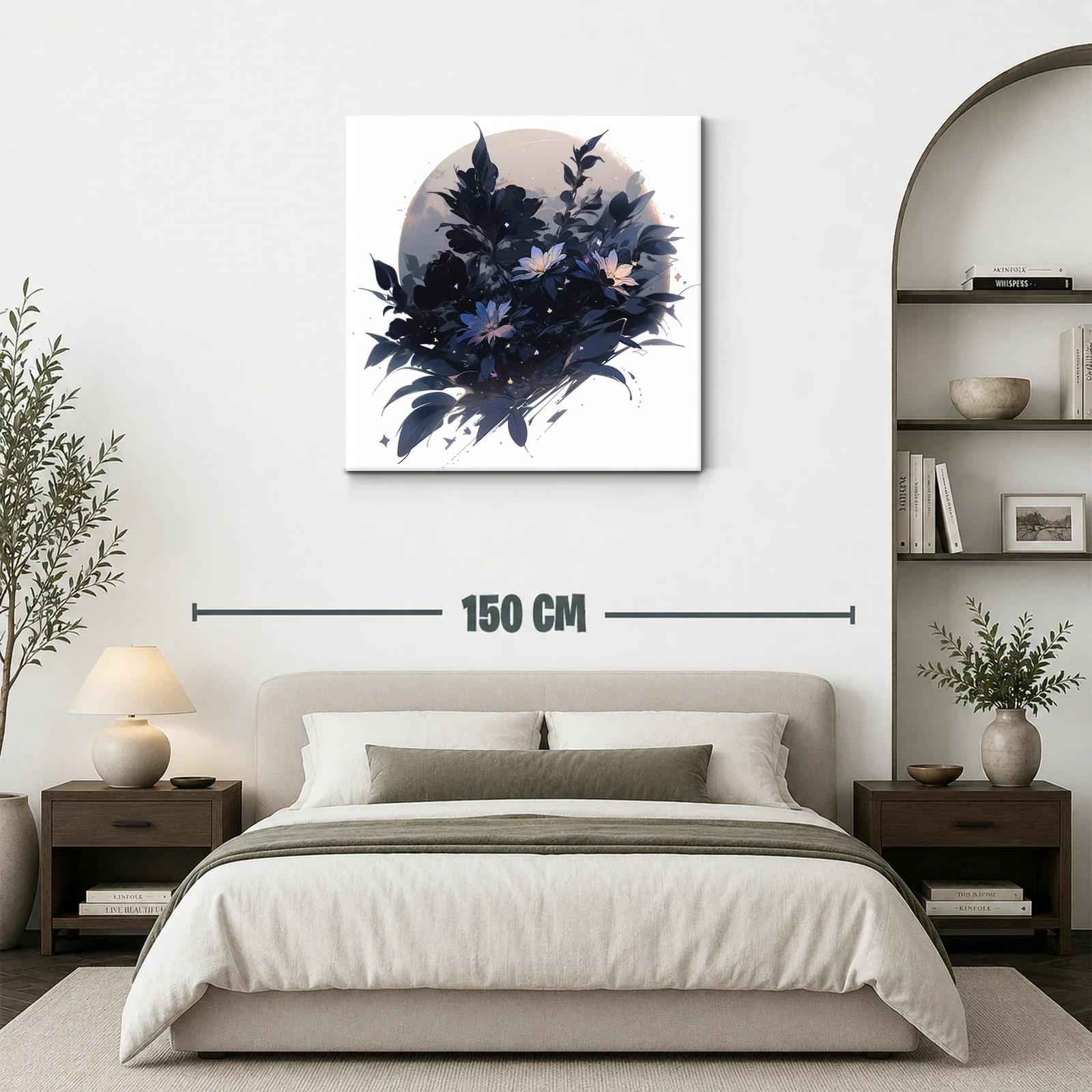 Ramo nocturno con flores en tonos azul y gris — miniatura 3