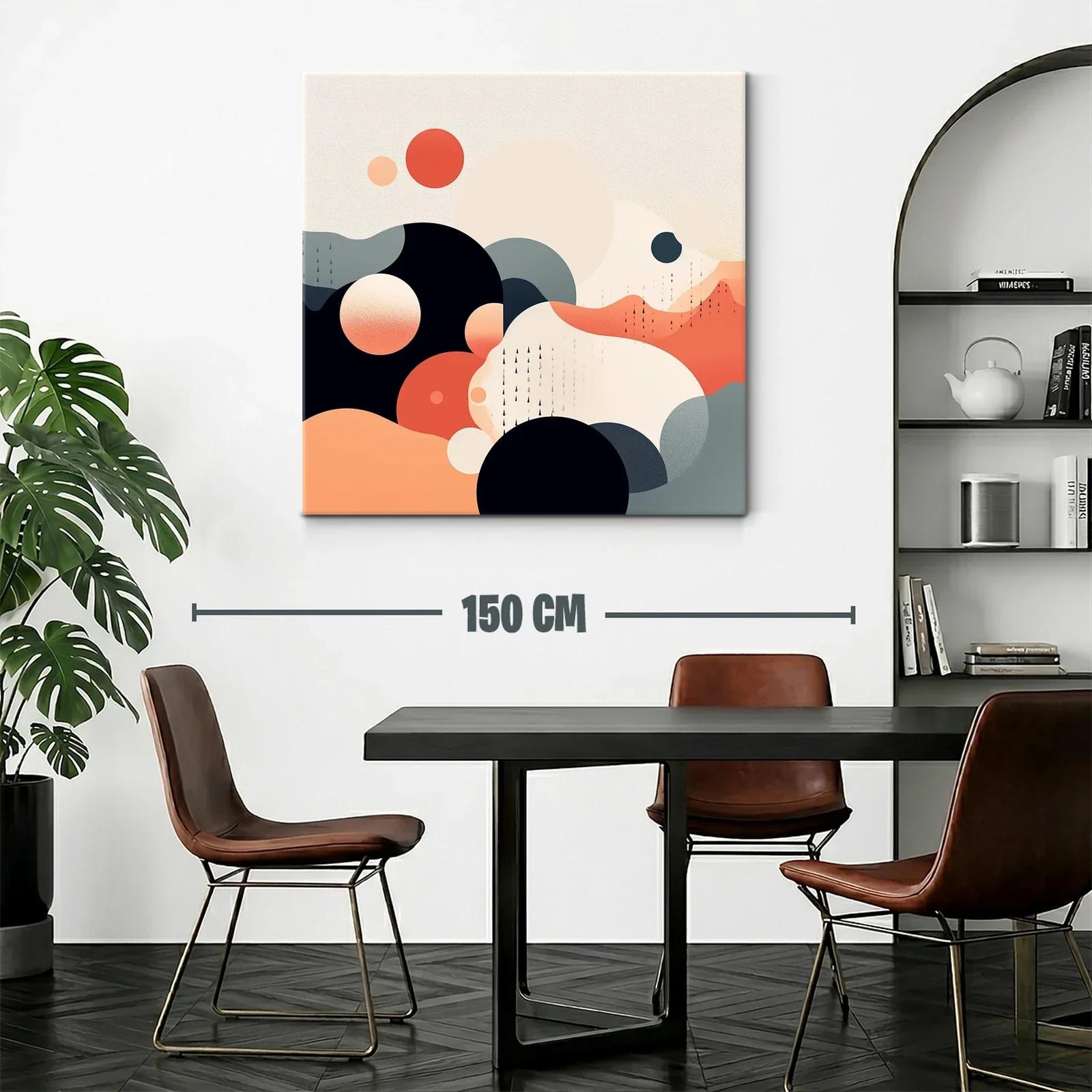 Composición abstracta con círculos en tonos cálidos y neutros — miniatura 2