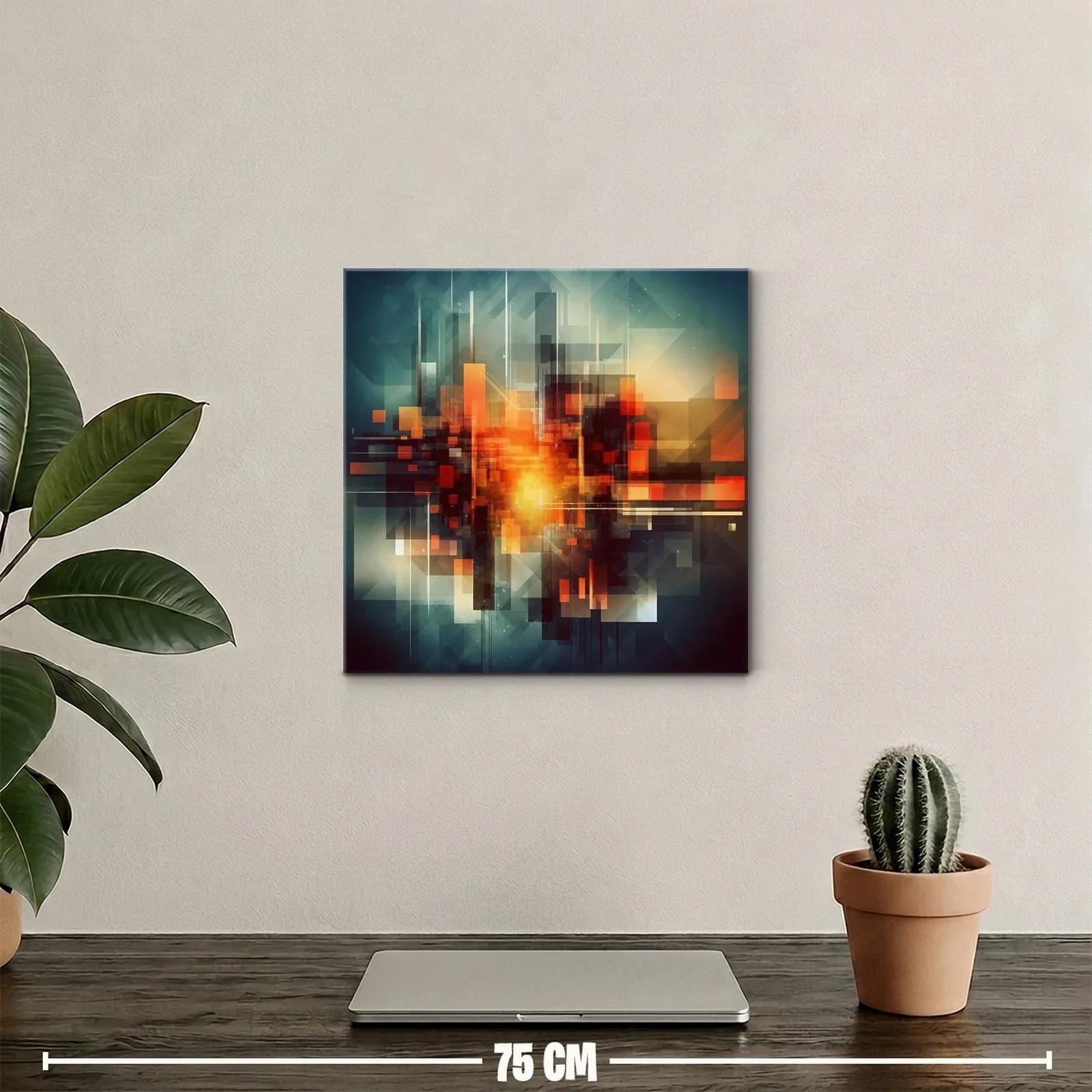 Composición geométrica con tonos cálidos y contraste dinámico — miniatura 2