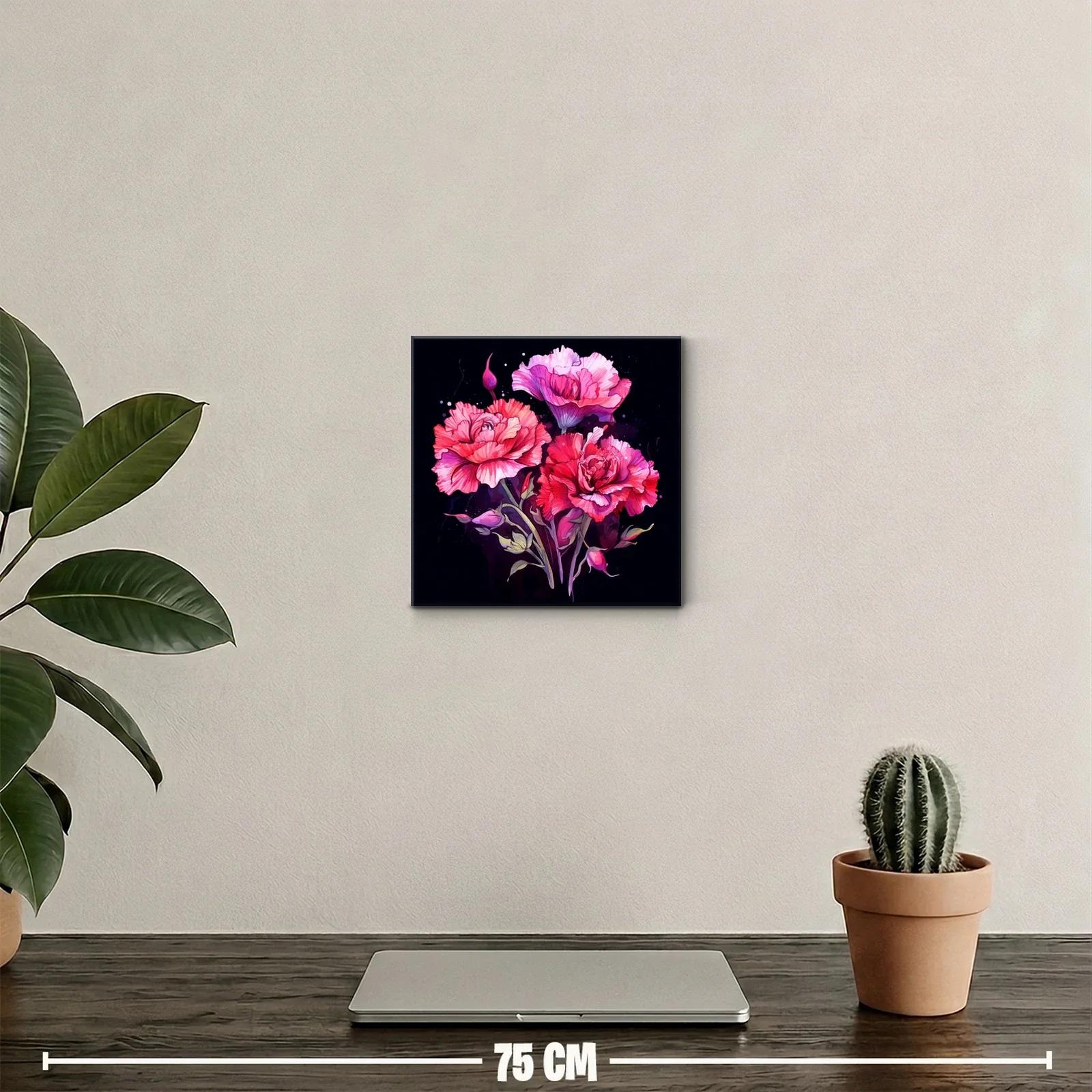 Dramática composición floral en tonos fucsia y rojos vibrantes — miniatura 2