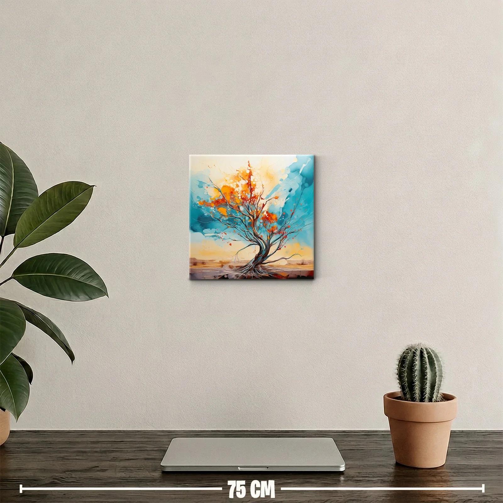 Árbol colorido con vibrantes tonos anaranjados y azules — miniatura 2