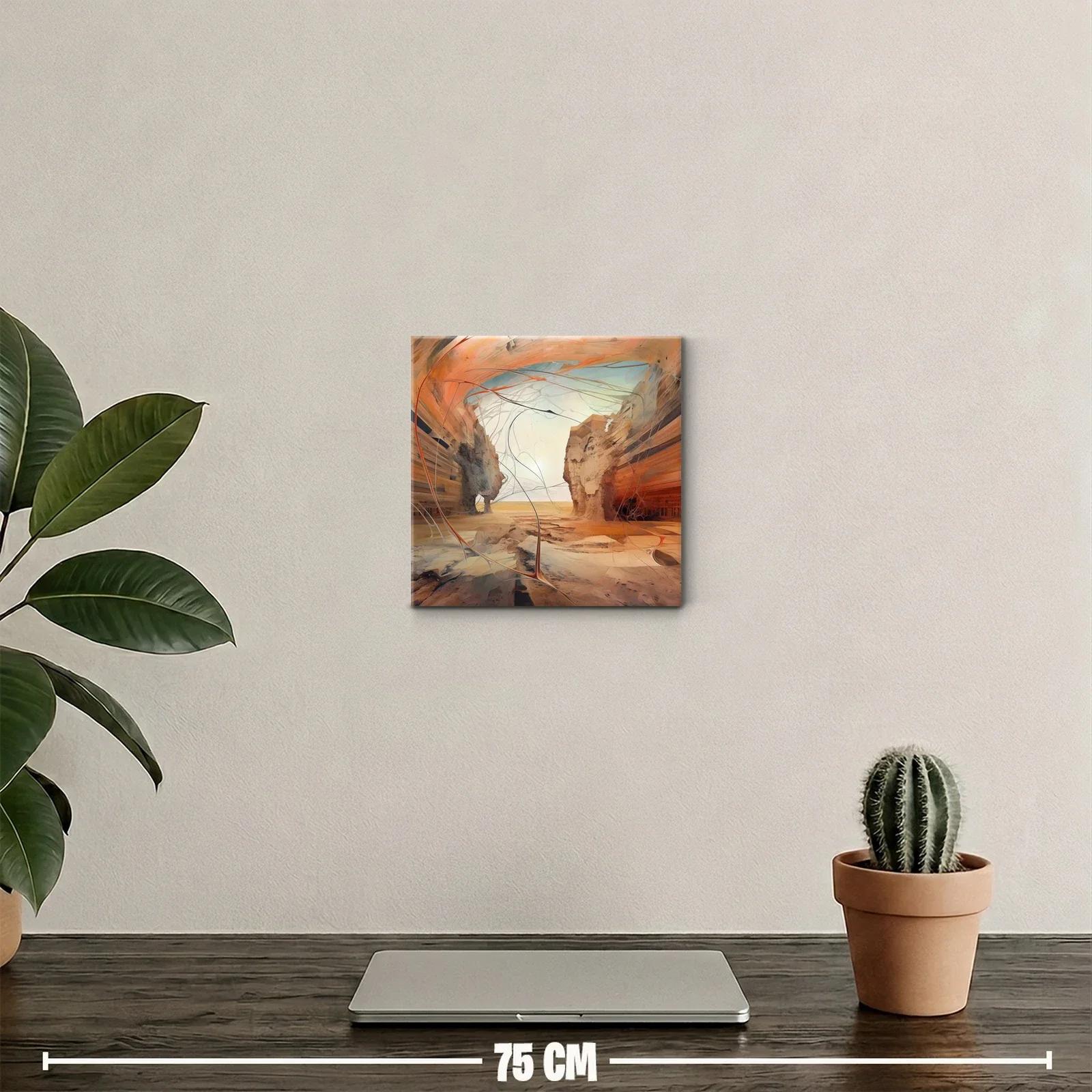 Paisaje desértico con formas abstractas y tonos cálidos — miniatura 2
