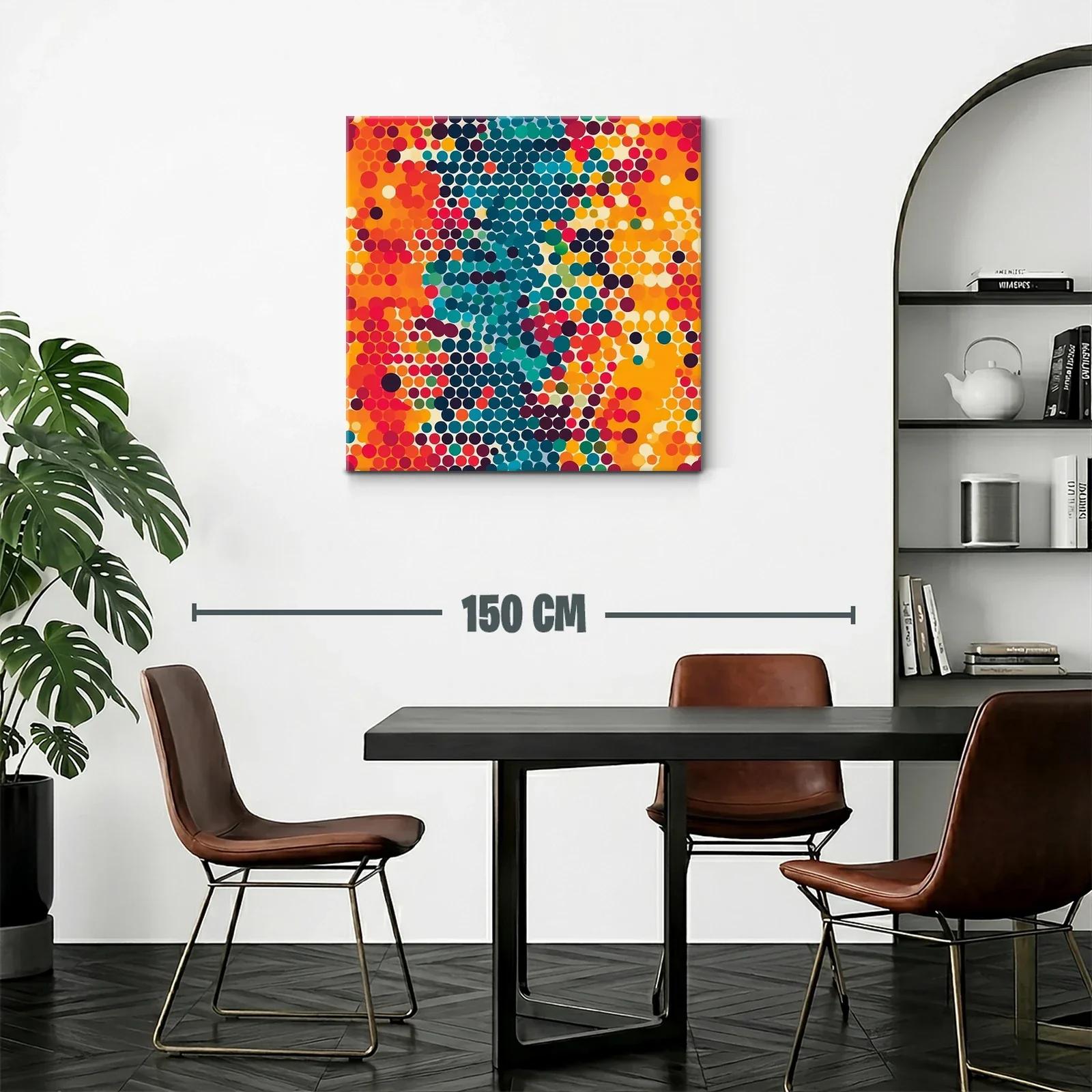Arte abstracto vibrante con puntos en tonos cálidos y fríos — miniatura 2