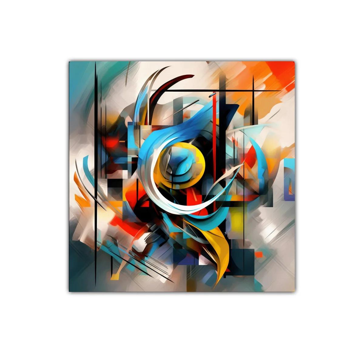 Composición abstracta vibrante con formas dinámicas y colores intensos — miniatura 1