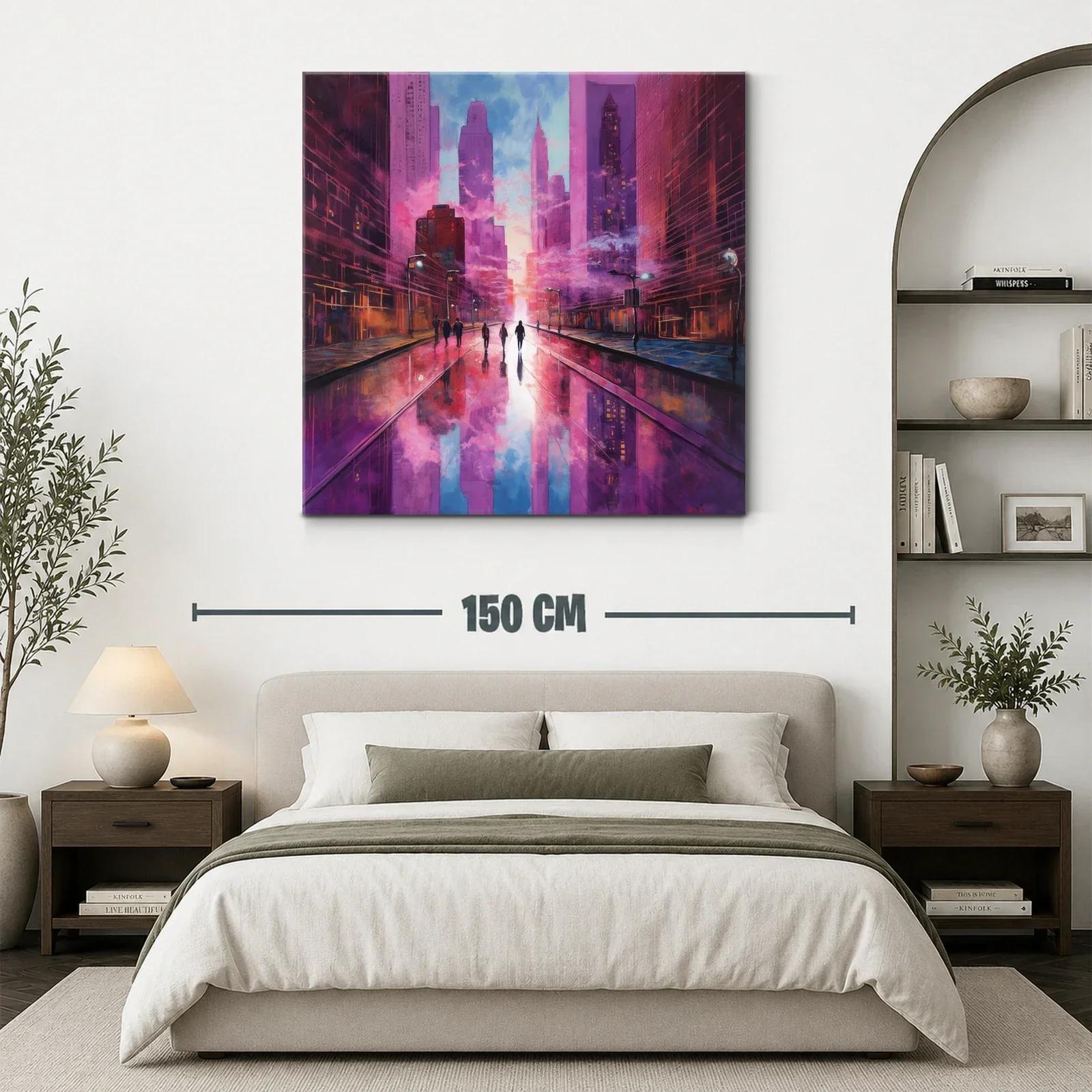 Paisaje urbano al atardecer con reflejos vibrantes — miniatura 3