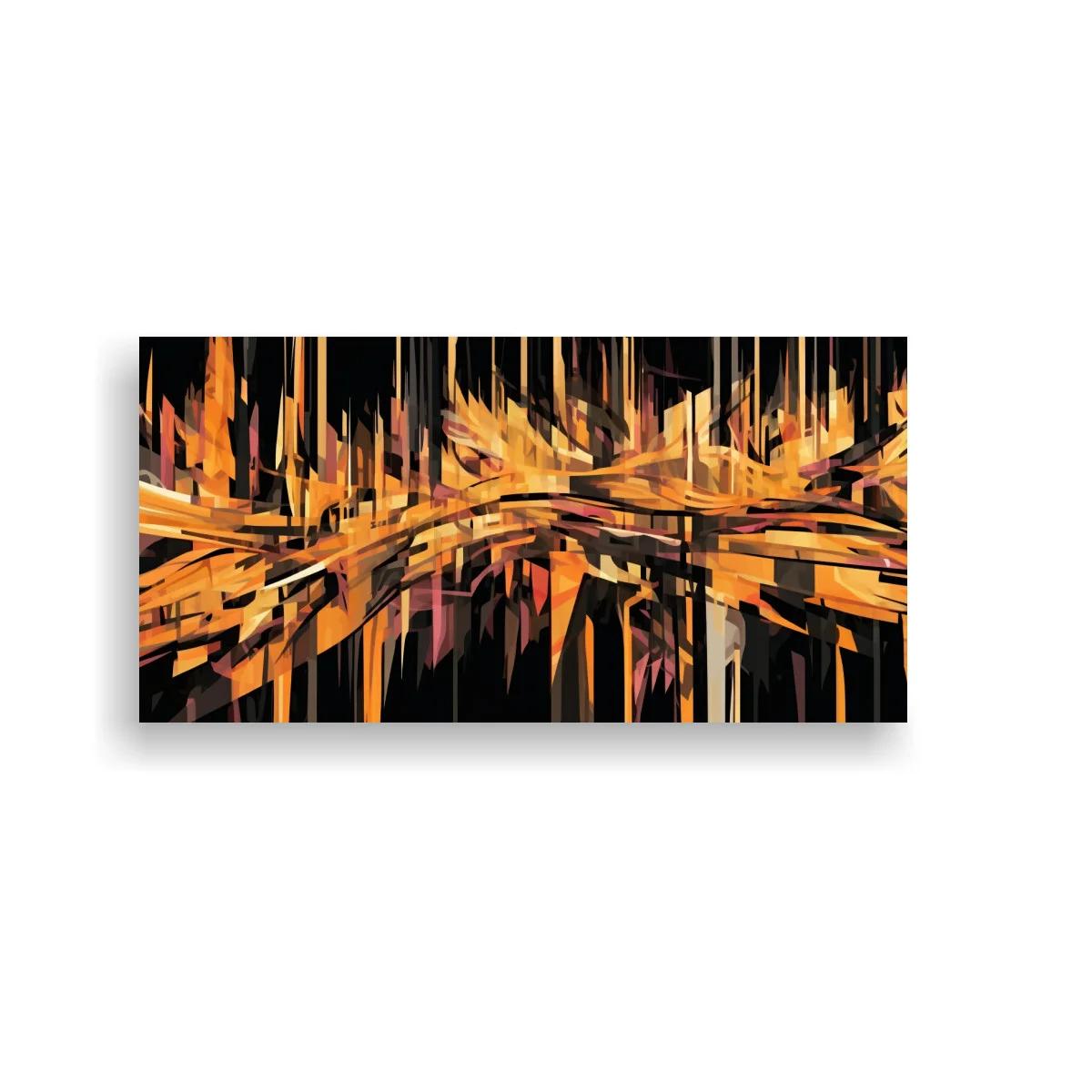 Cuadro skyline abstracto con bandas diagonales — imagen principal