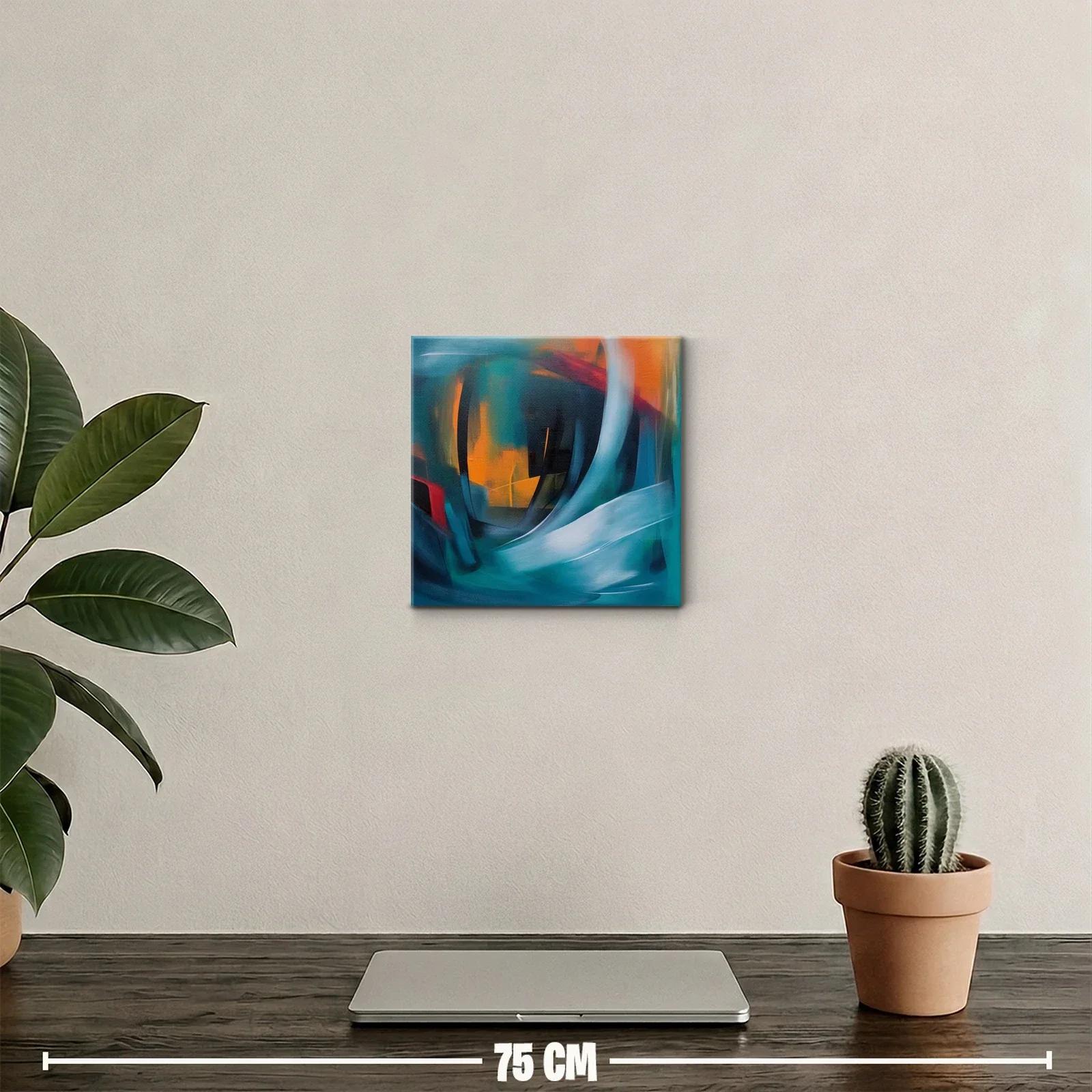 Cuadro abstracto con formas fluidas y tonos vibrantes — miniatura 2