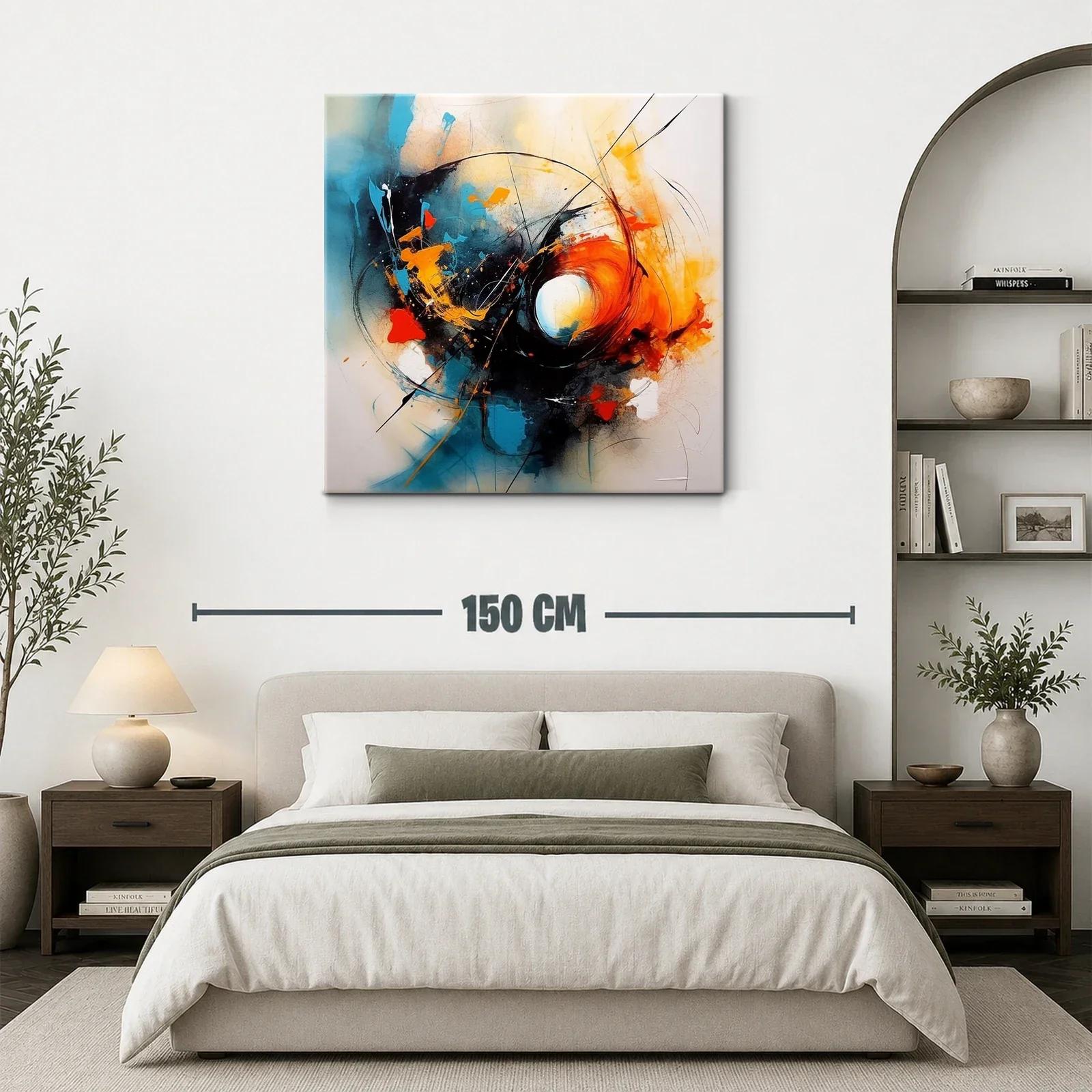 Cuadro abstracto con vibrantes tonos contrastantes y energía dinámica — miniatura 3