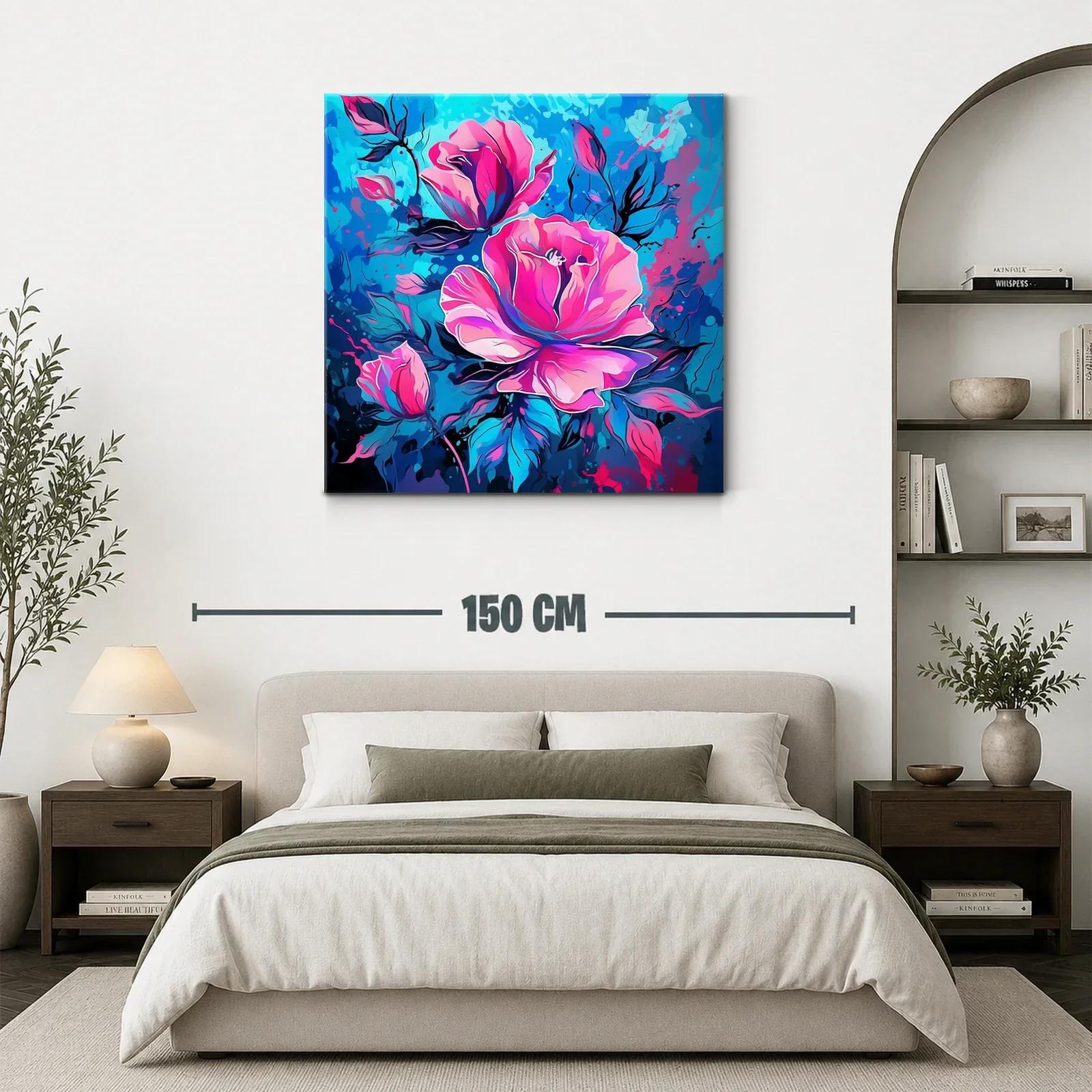 Flores vibrantes con tonos rosas y azules intensos — miniatura 3
